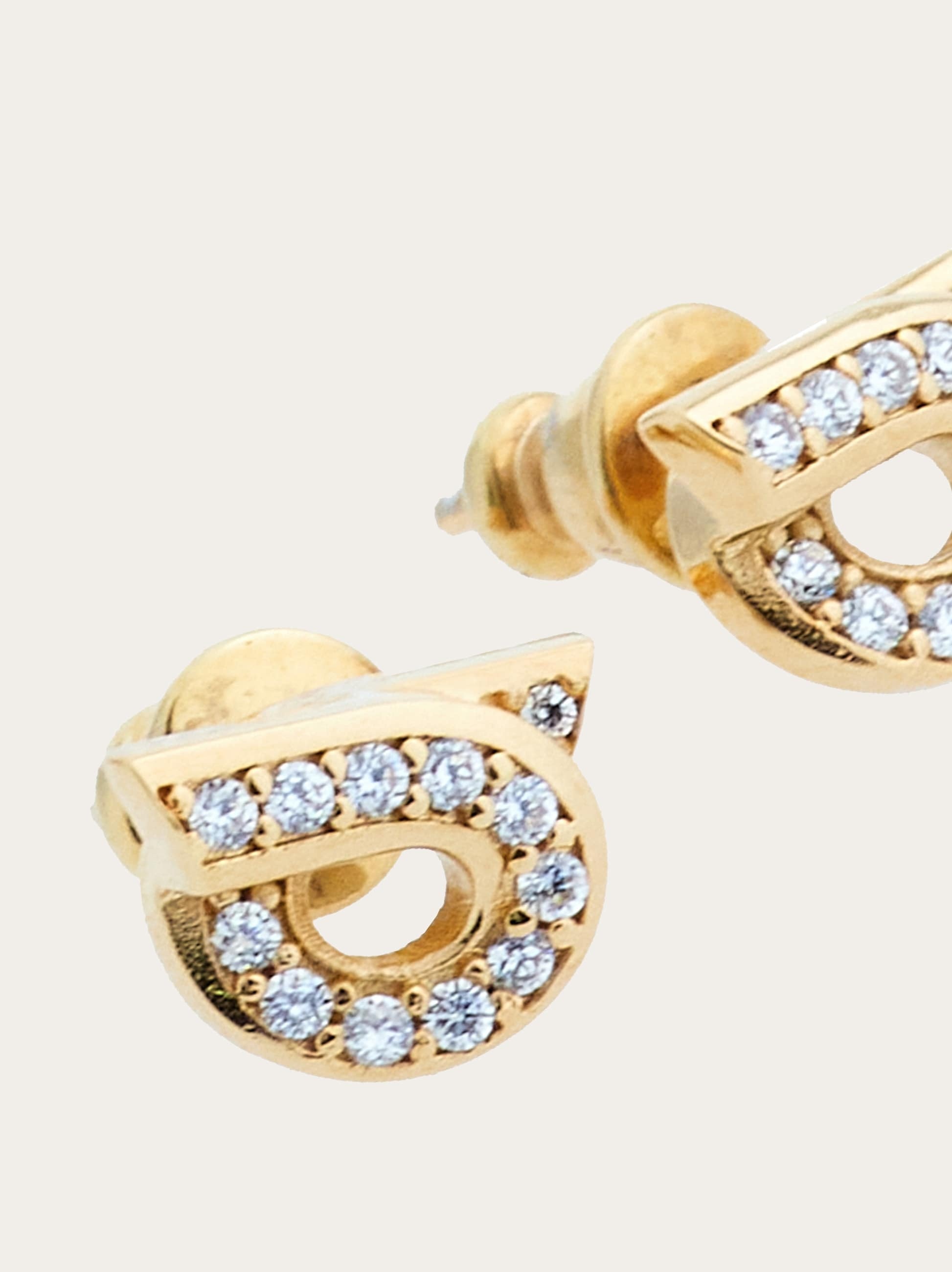 Gancini earrings with rhinestones - size 10 - 2