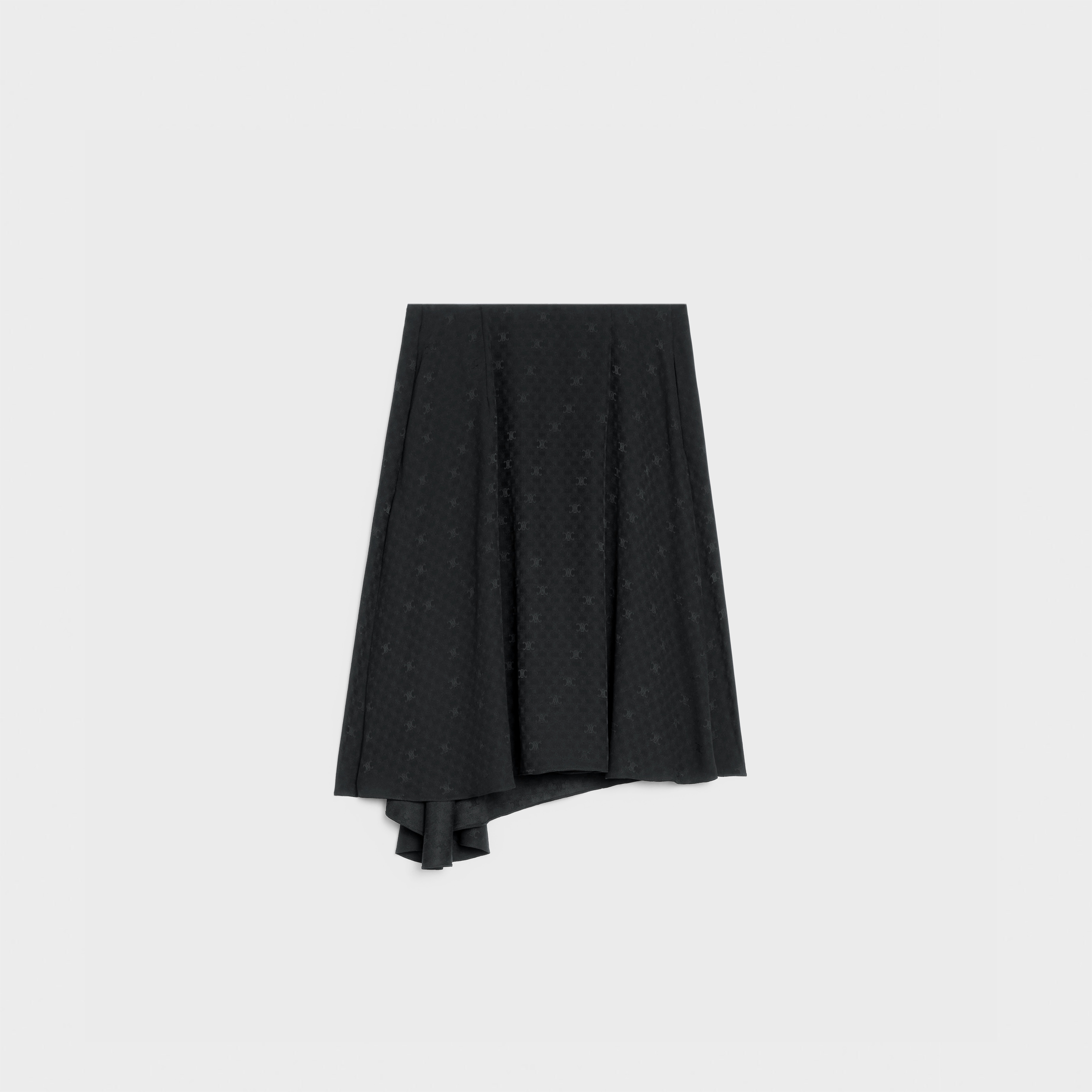 Asymmetrical skirt in shiny matte Silk - 2
