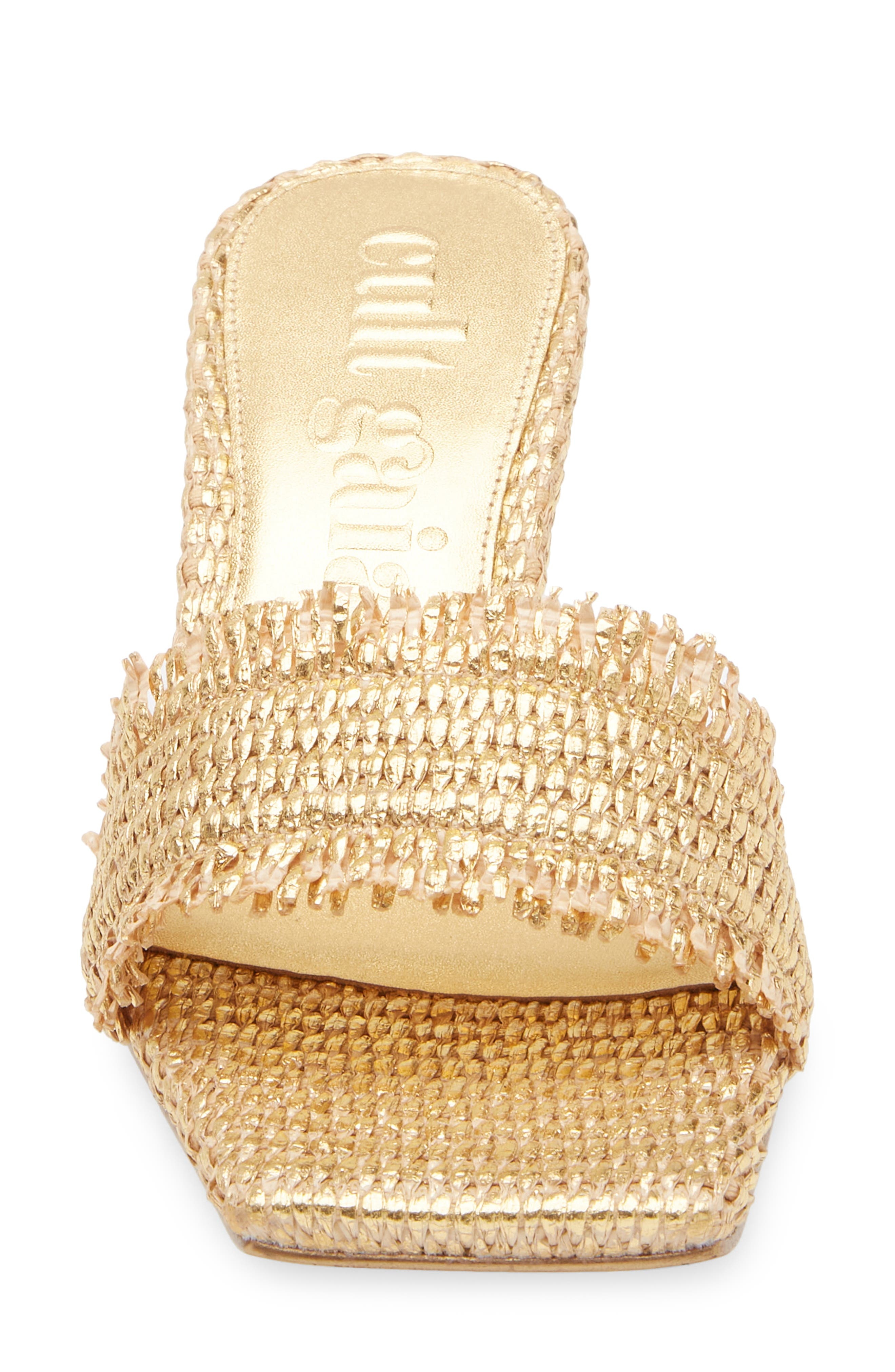 Cult Gaia Ada Straw Slide Sandal in Gold at Nordstrom - 4