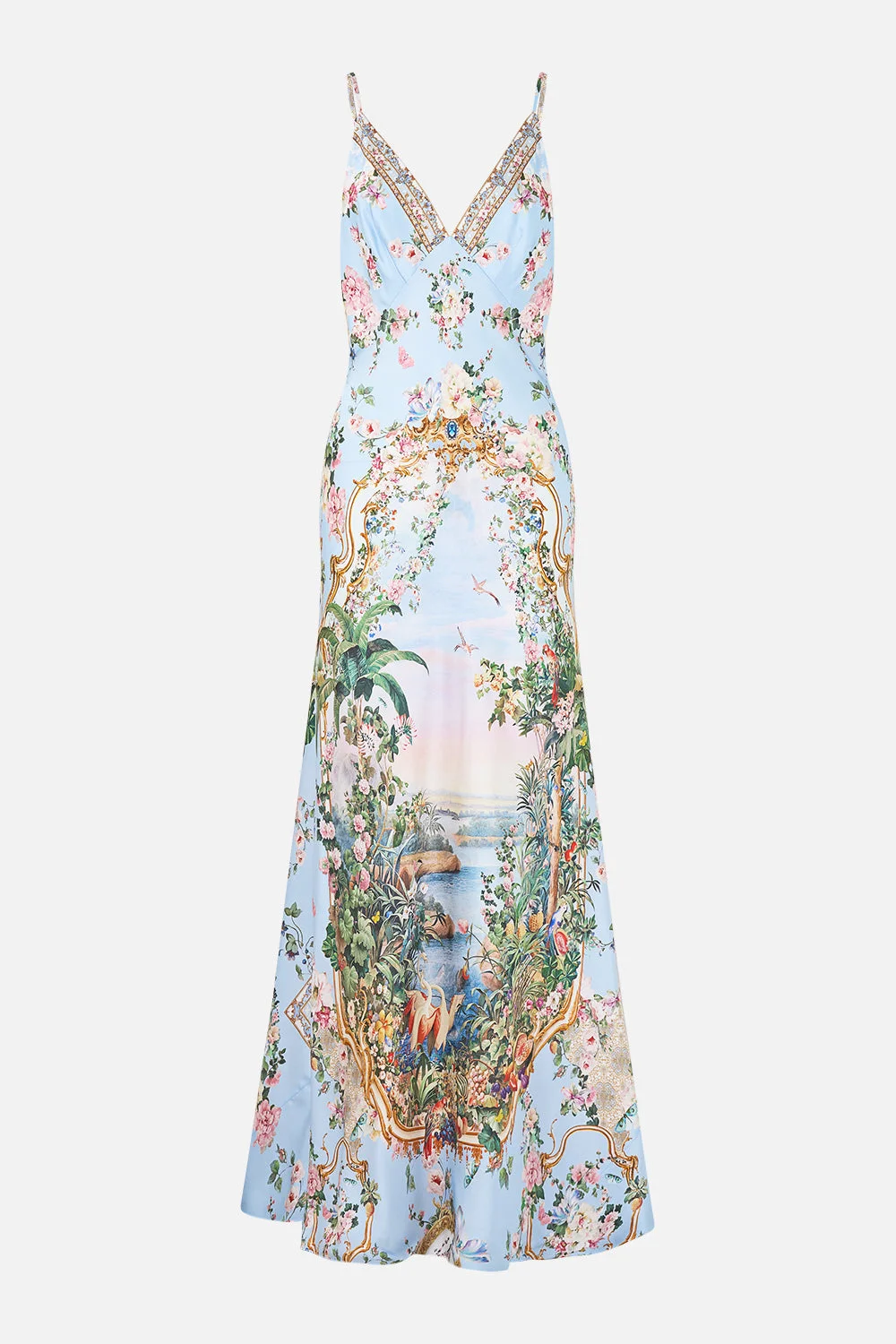 V NECK FULL LENGTH BIAS SLIP DRESS SISI SOCIETY - 1