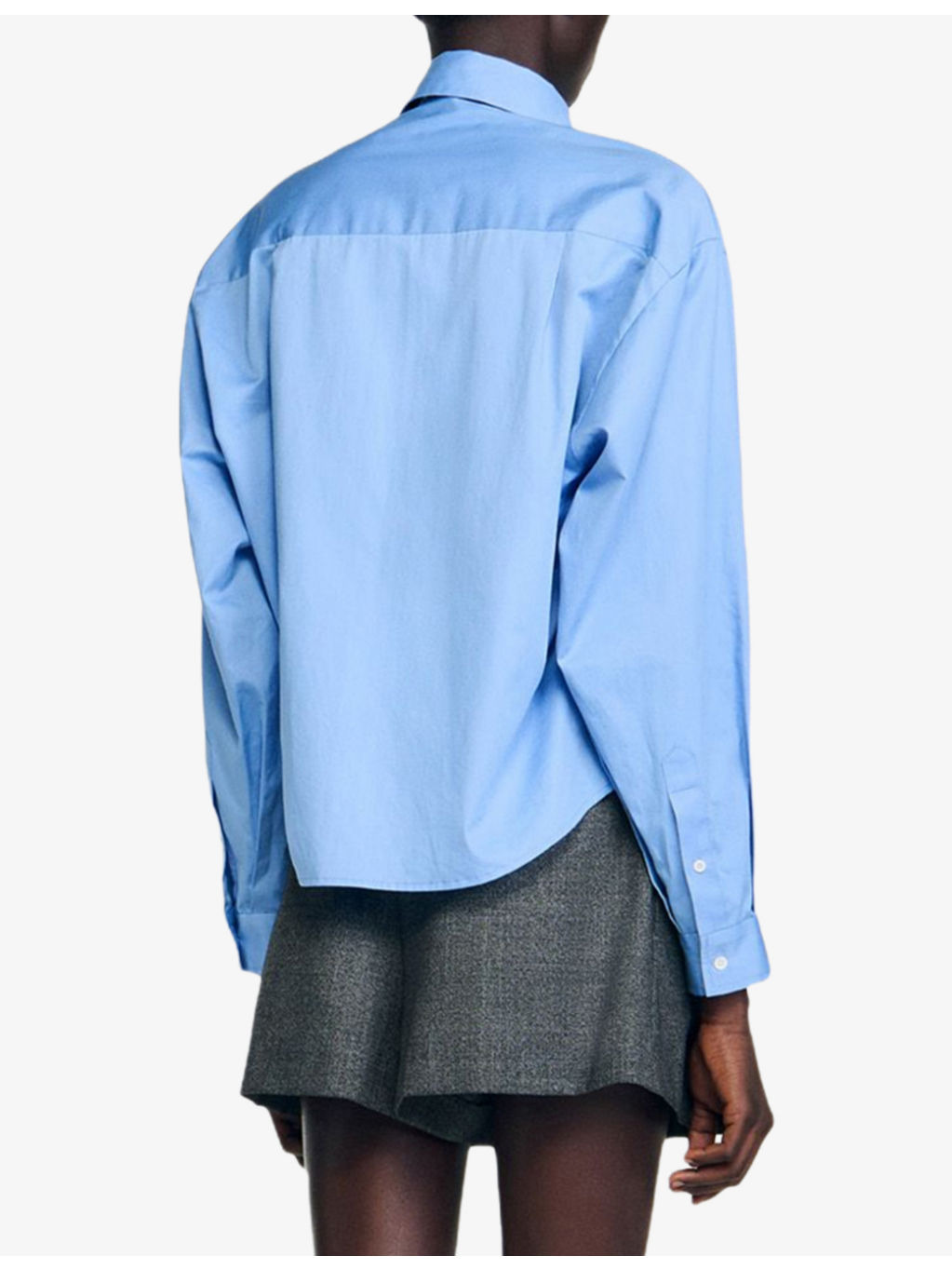 Removable-Tie Cropped Cotton Shirt - 4