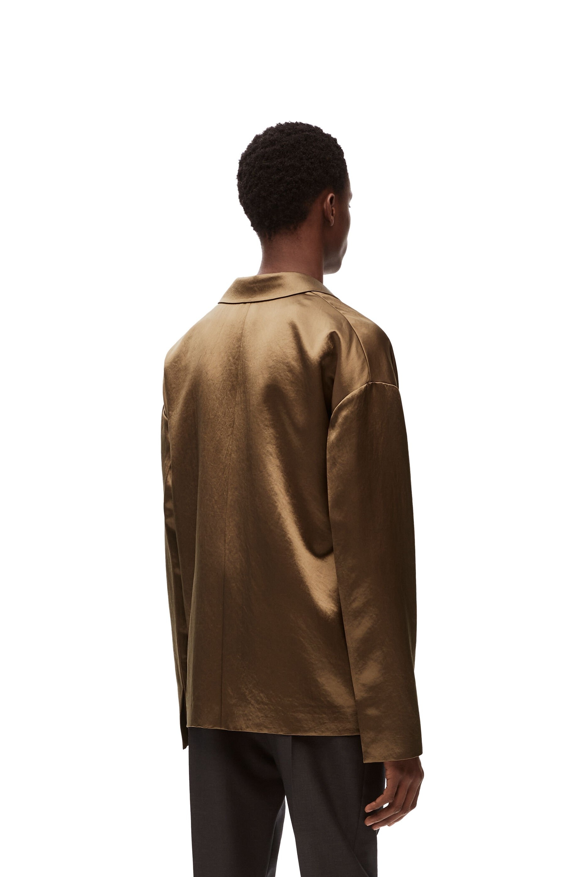 Single breasted jacket in technical satin - 4