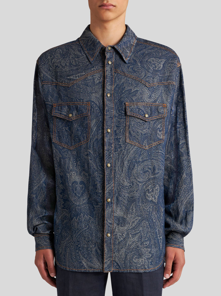 PAISLEY DENIM SHIRT - 2