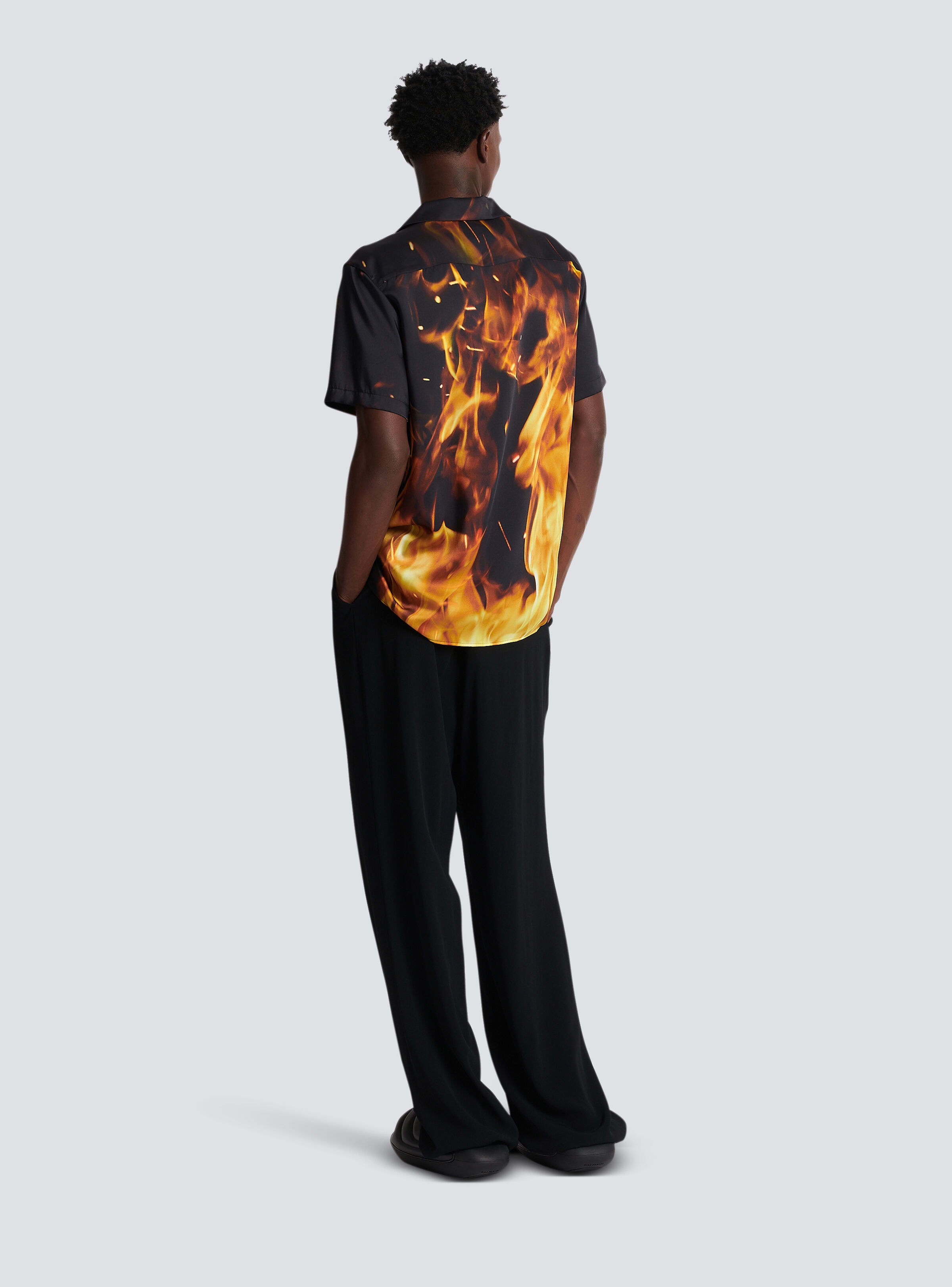 Fire print pyjama-style shirt - 4