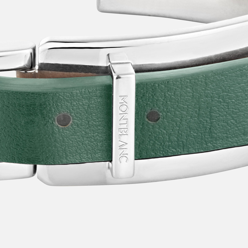 Montblanc Bracelet Wrap Me in pewter leather and steel. Adjustable size outlook