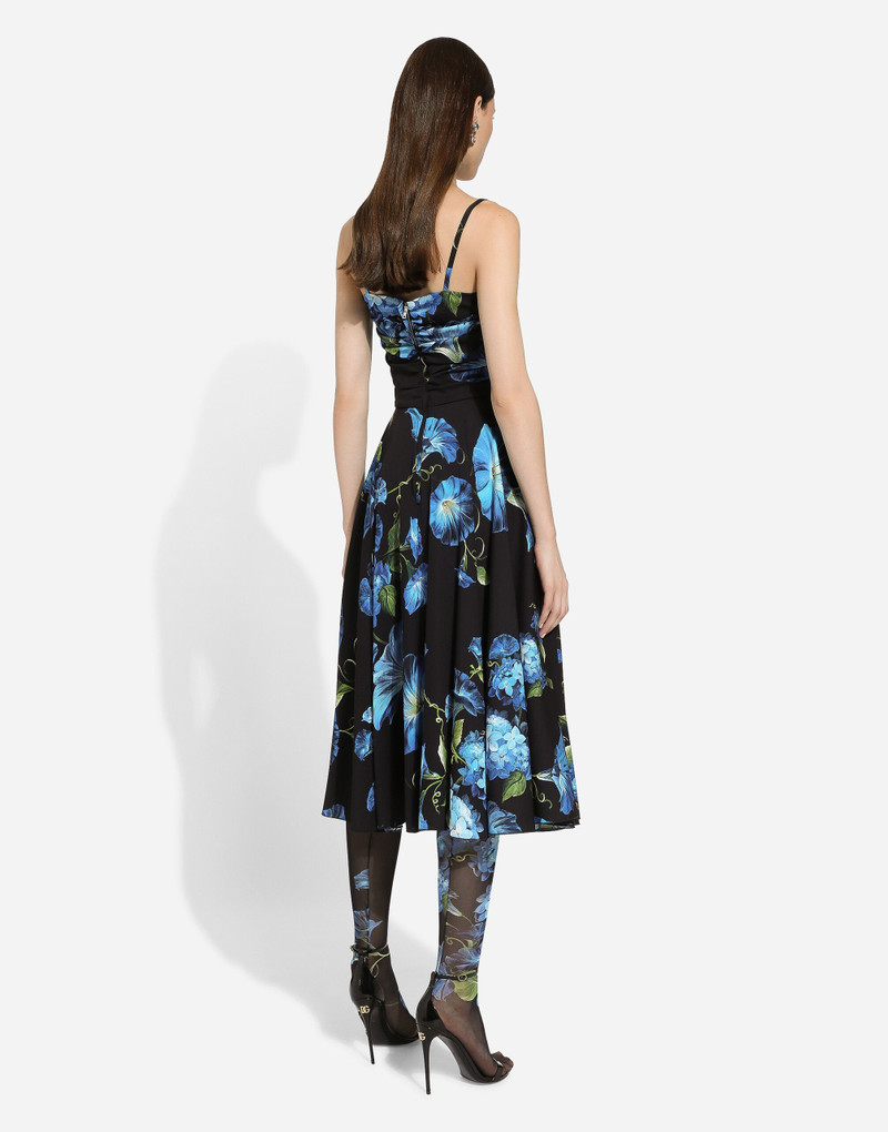Strapless charmeuse dress with bluebell print 3