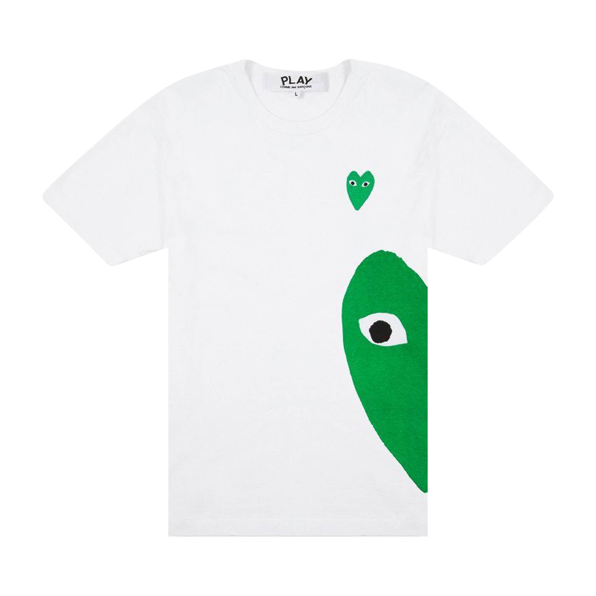 Comme des Garçons PLAY Green Emblem Heart T-Shirt 'White' - 1