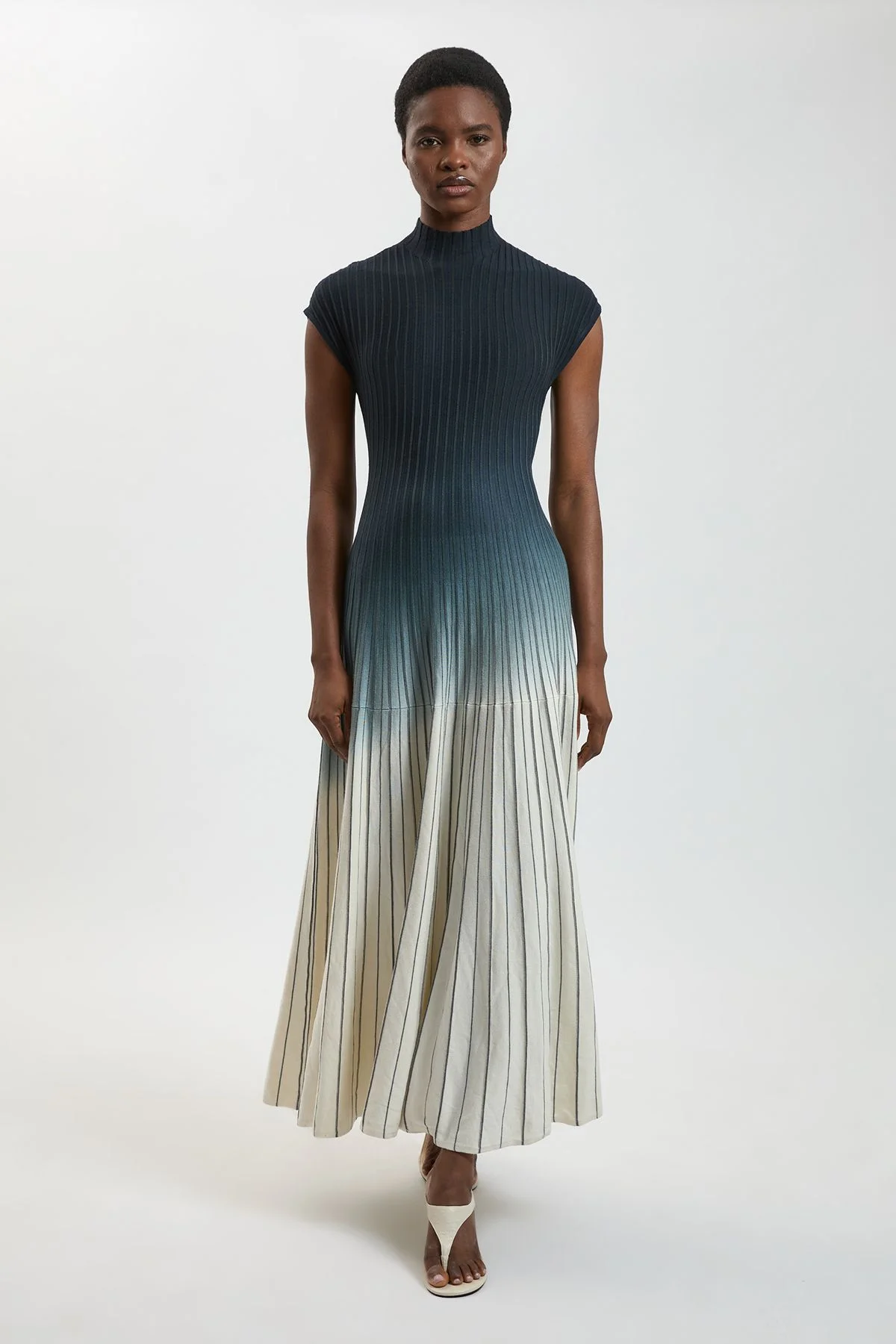 Petite Dip Dye Detail Long Sleeve Knitted Maxi Dress - 1