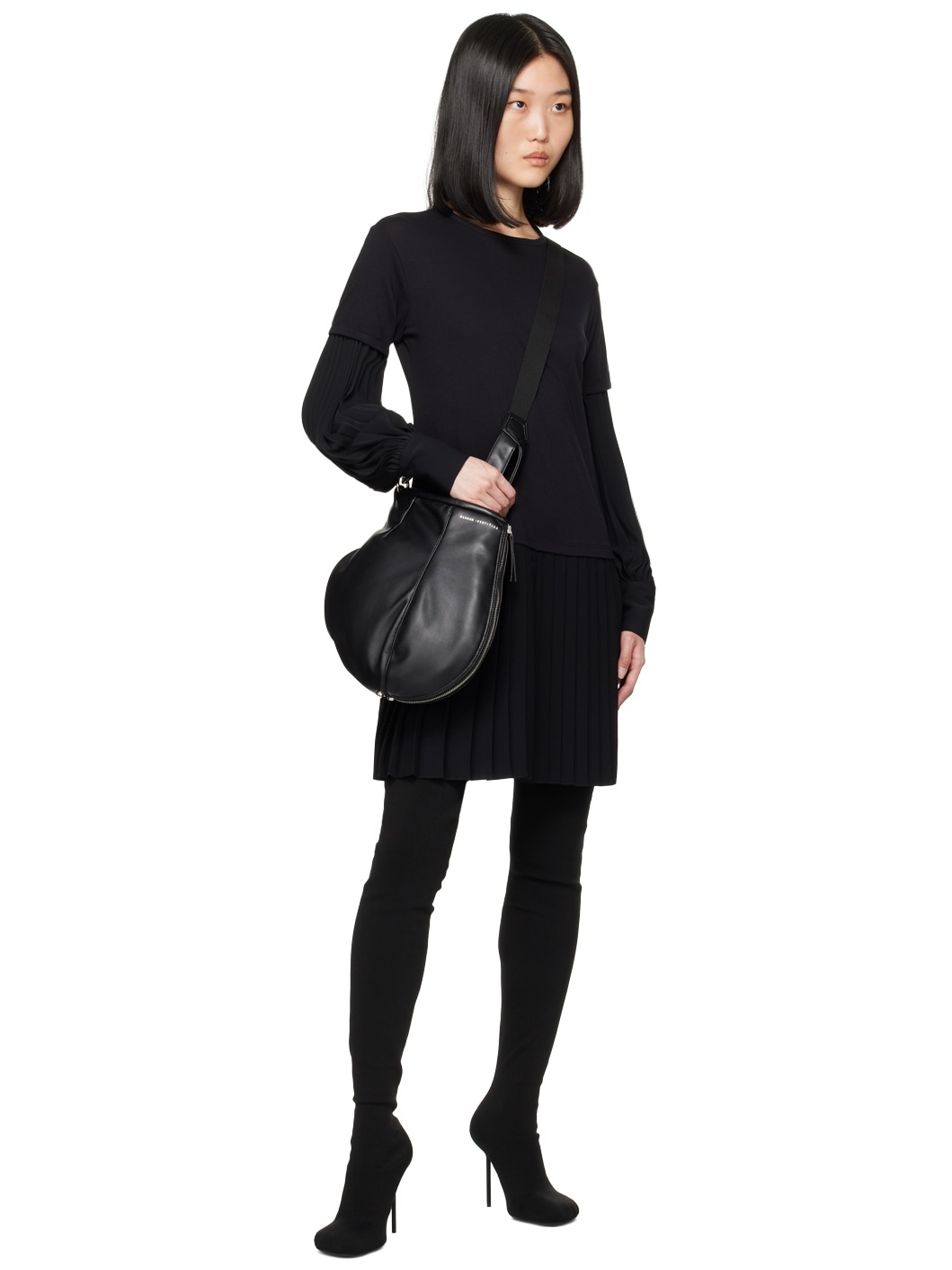 Black Paneled Minidress - 4