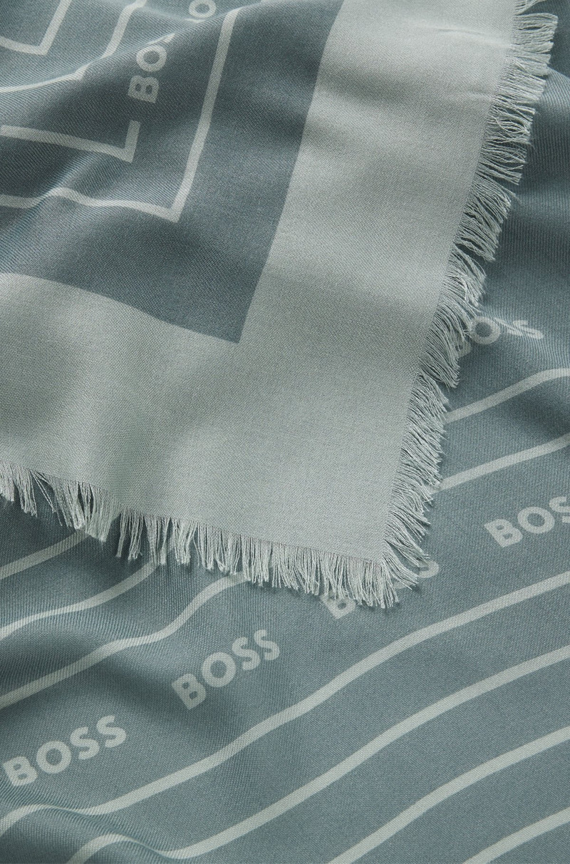 LOGO-PRINT SCARF IN VOILE 4