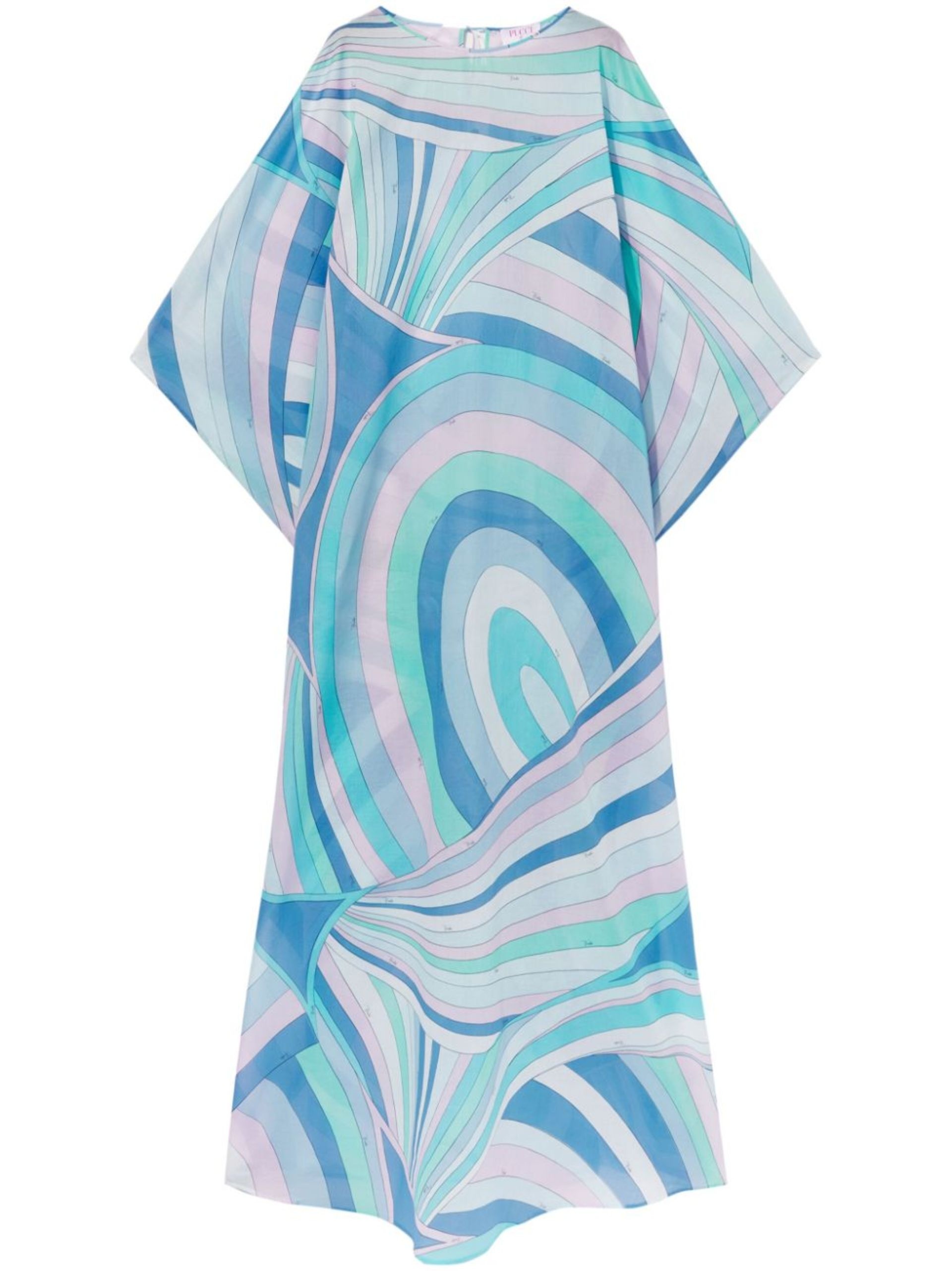 Blue Iride Print Cotton Kaftan Dress - 1