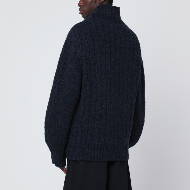 Dries Van Noten Navy Blue Wool Sweater Men - 2