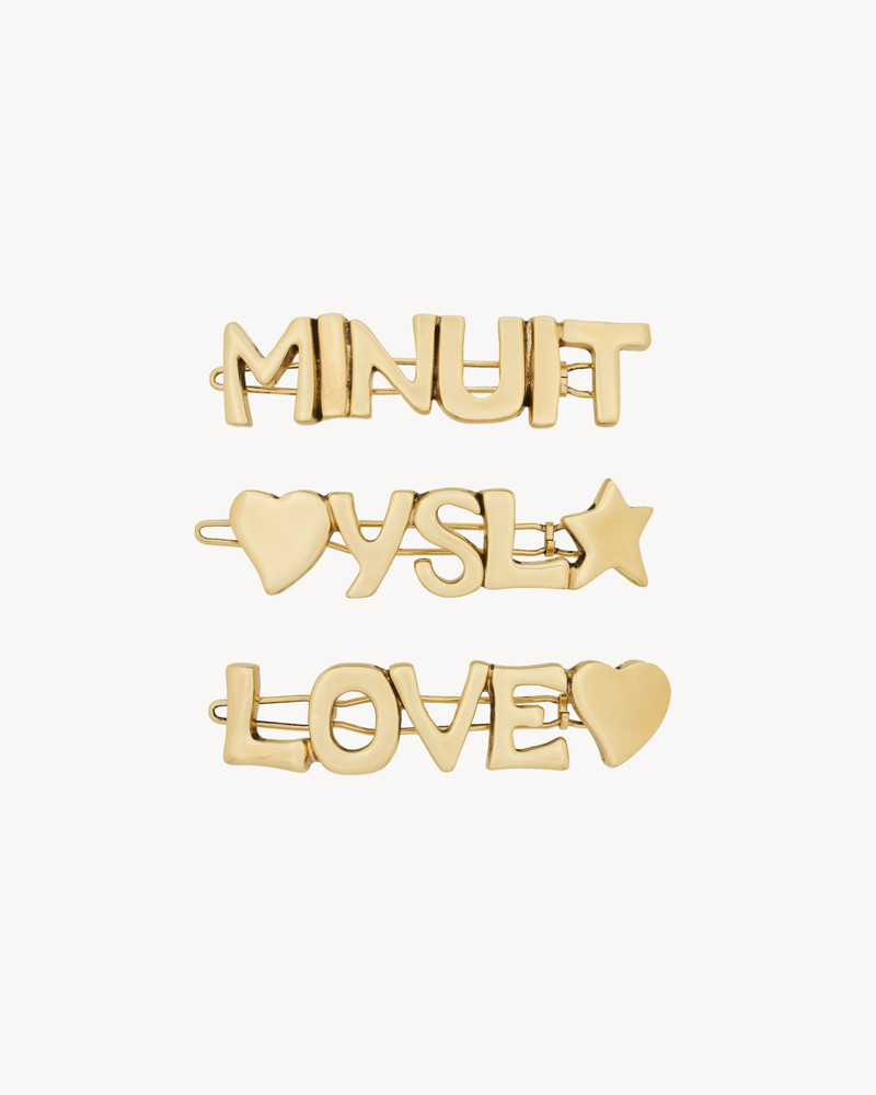 LOVE LETTERS HAIR CLIPS IN METAL 1