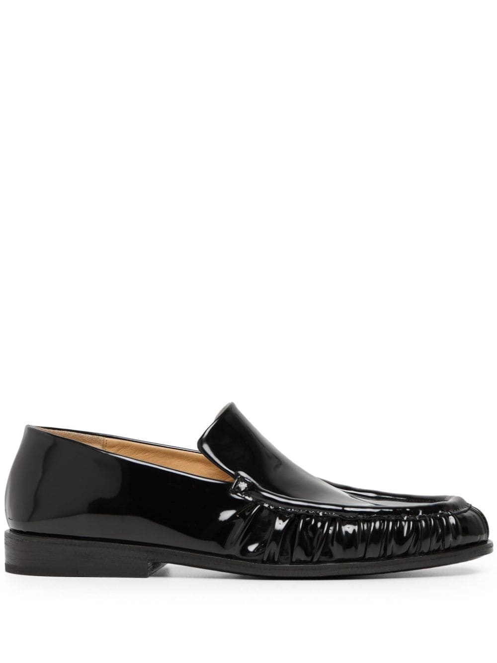 round-toe patent-leather loafers - 1