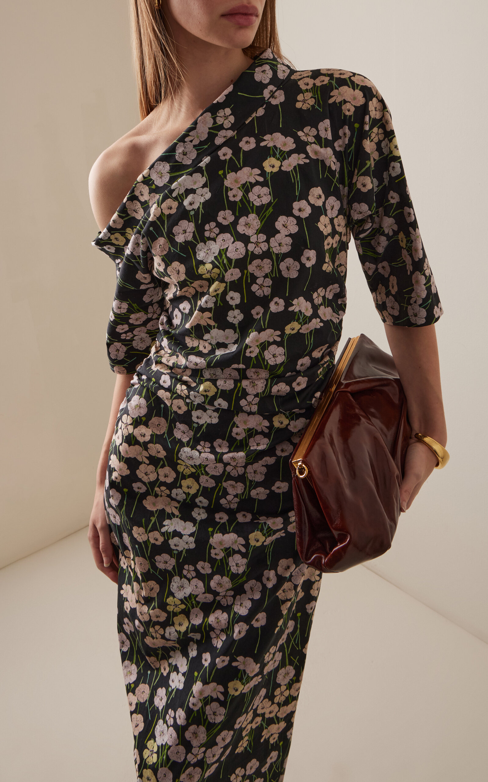Bowery Off-The-Shoulder Buttercup-Print Cotton-Linen Maxi Dress floral - 2