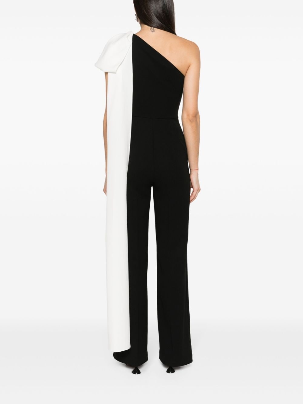 one-shoulder crepe jumpsuit - 4