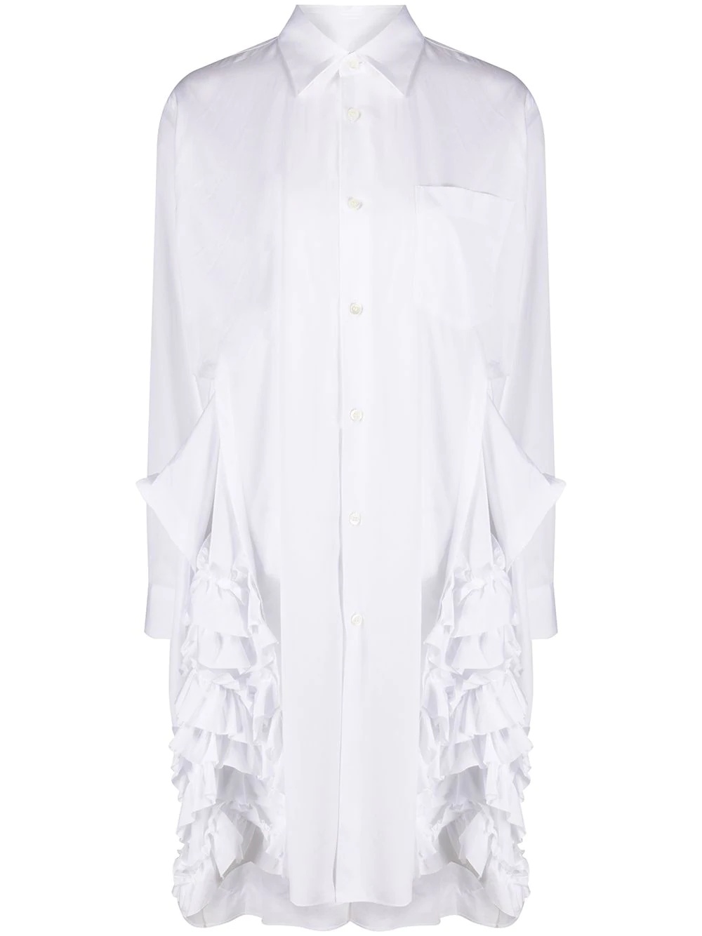 long-sleeved ruffled detail shirt - 1