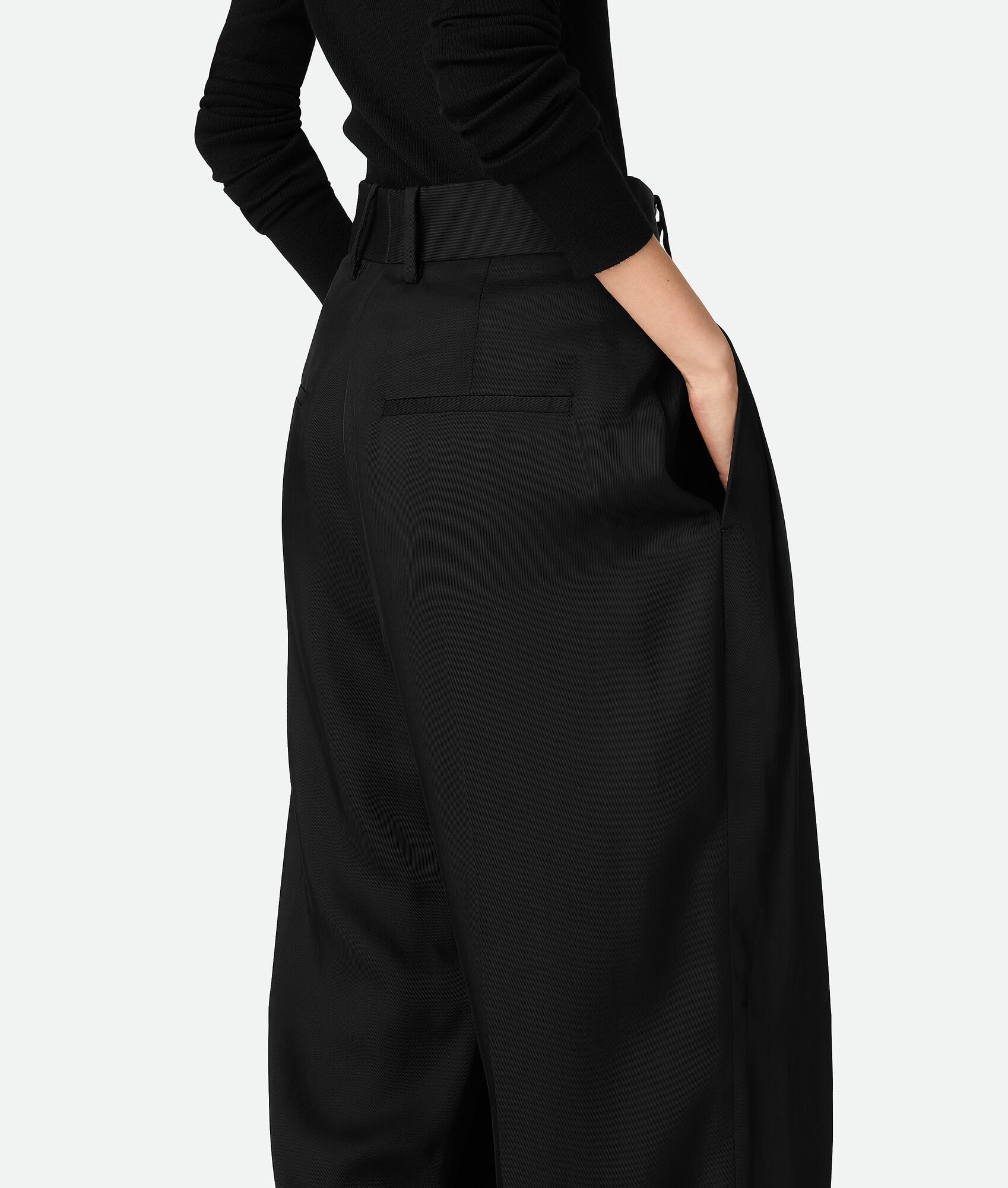 Viscose And Silk Twill Straight Trousers - 5