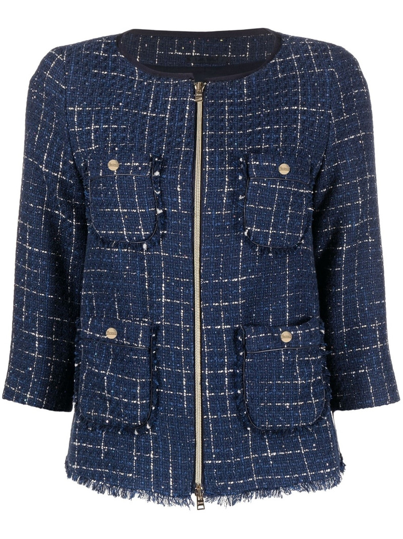 zip-up tweed jacket 1