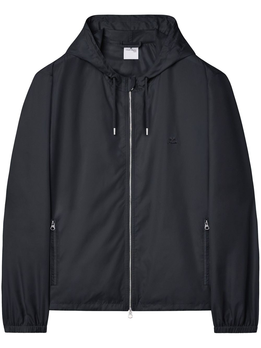 logo-patch hooded windbreaker - 1