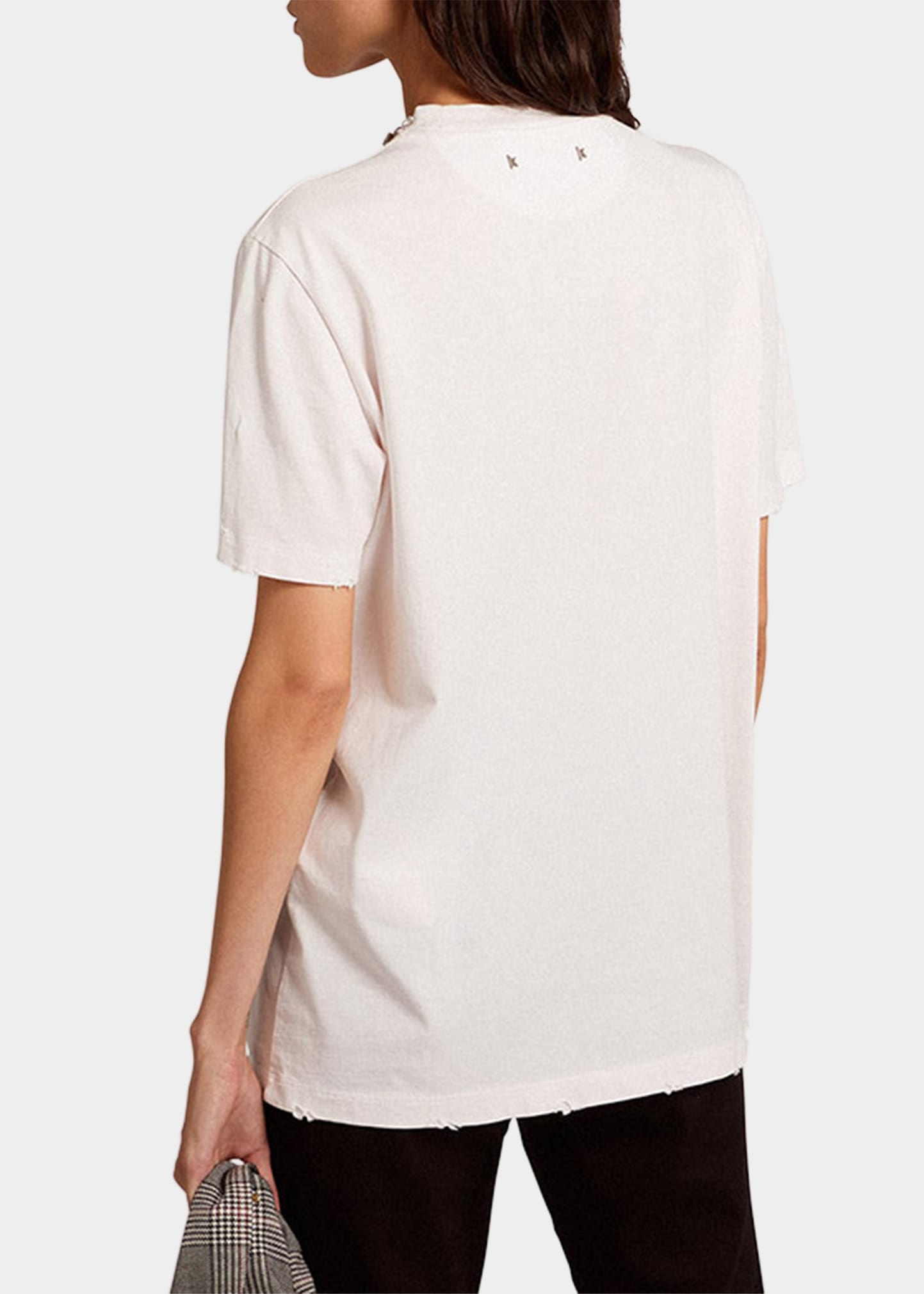 Distressed Short-Sleeve Embellished T-Shirt - 2