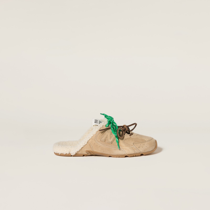 New Balance X Miu Miu 530 SL bleached suede sneaker mules 2