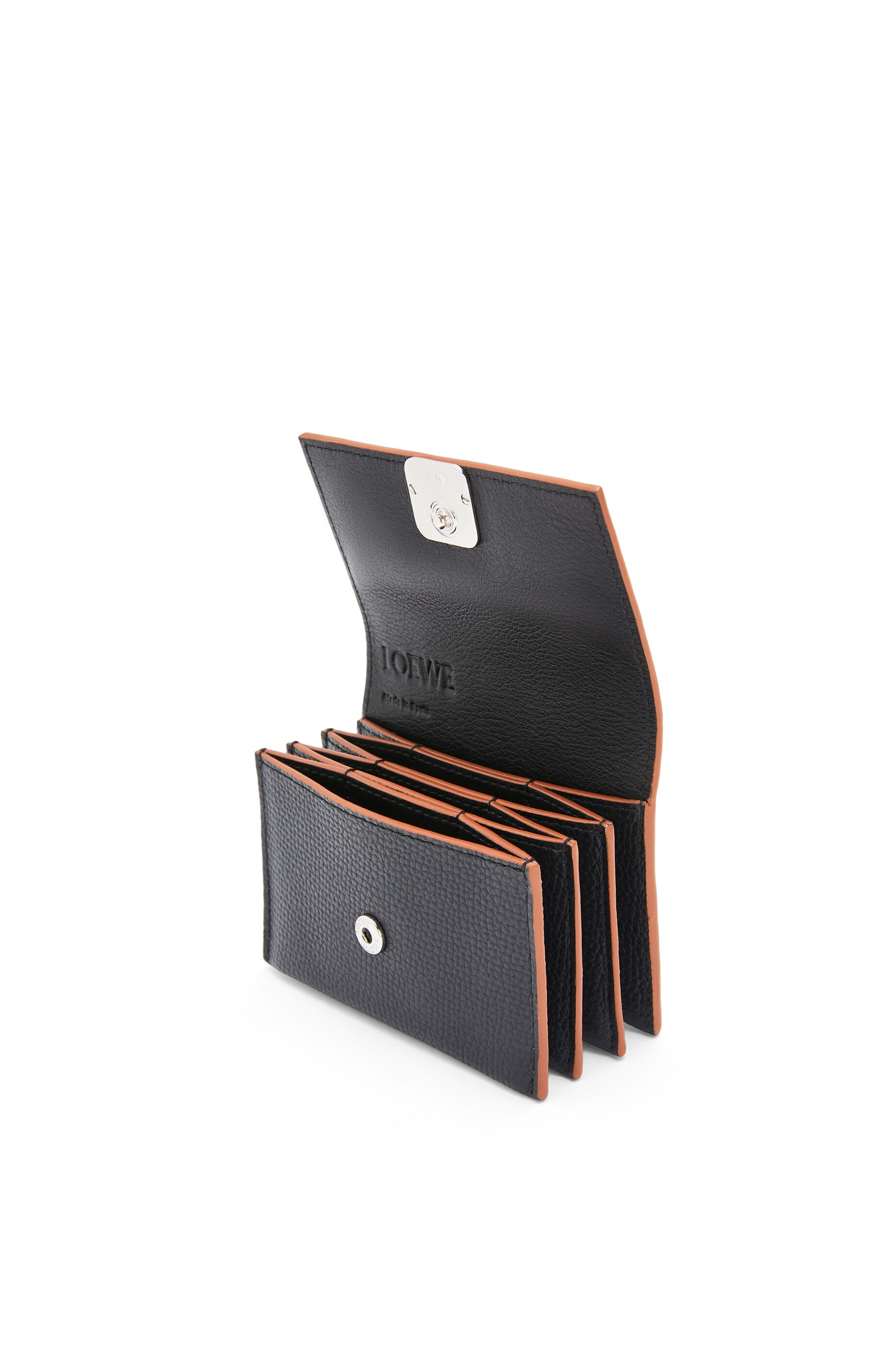 Anagram accordion cardholder in pebble grain calfskin - 4