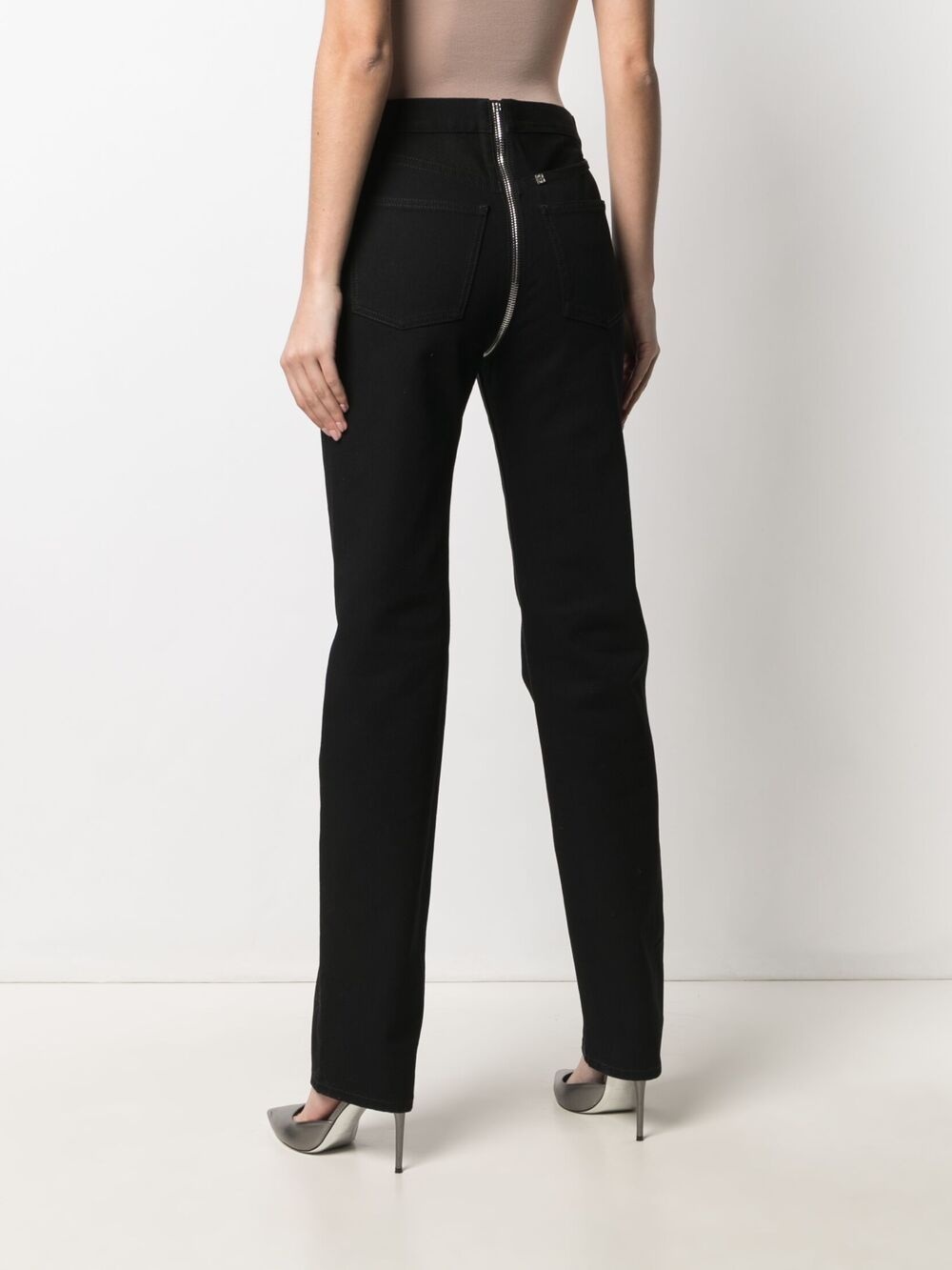 slim cut zip-detail jeans - 4