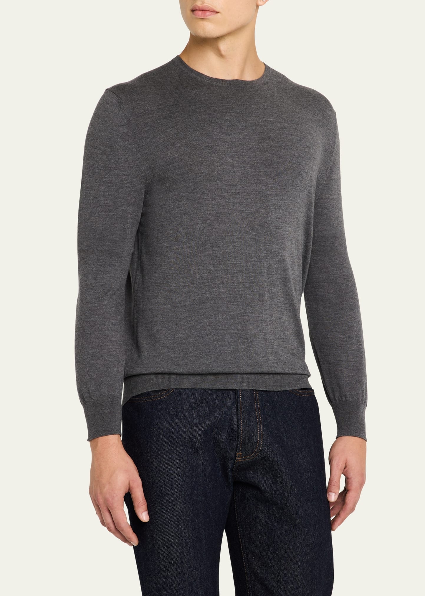 Men's Wool Knit Crewneck Sweater - 4