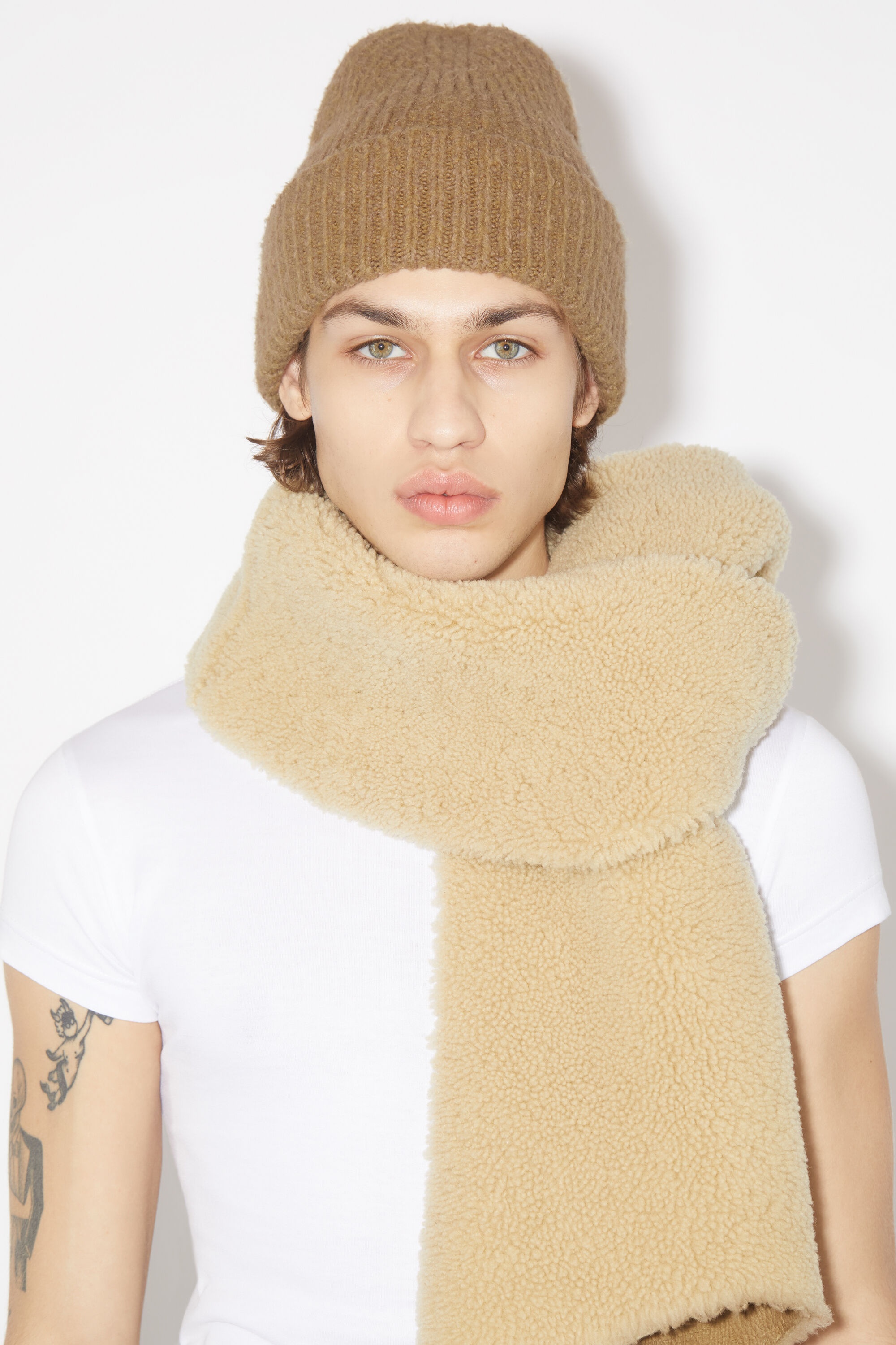 Wool blend beanie - Camel brown - 3