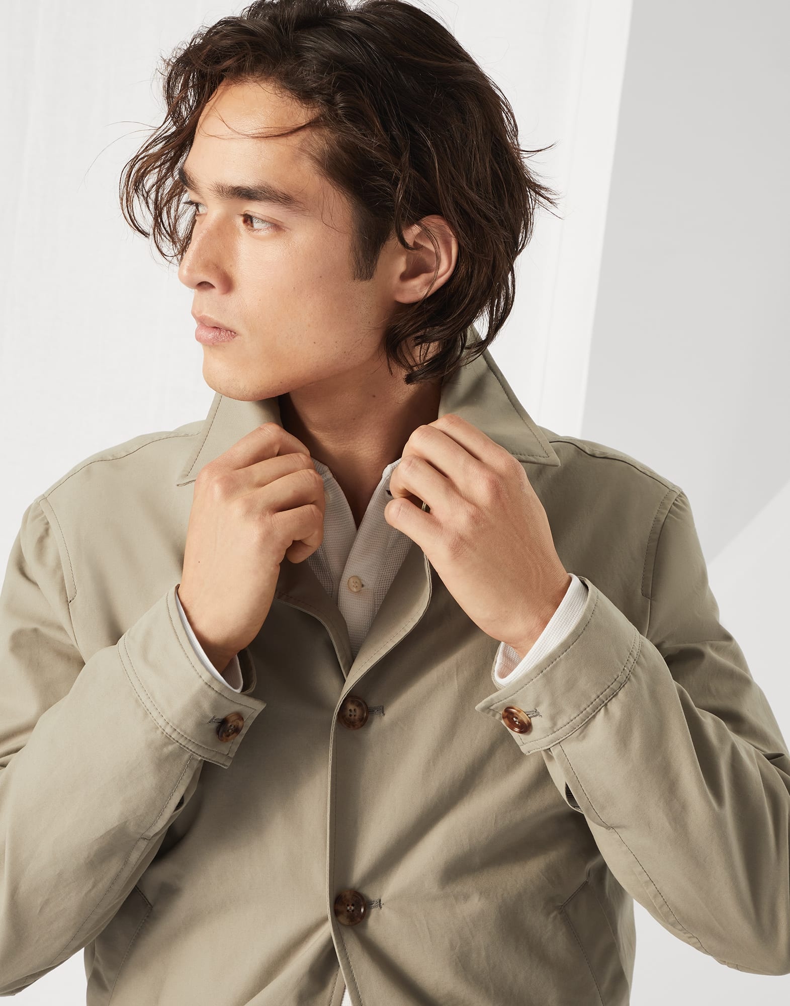 ブルゾン Brunello Cucinelli Techno Cotton Canvas Jacket Cotton canvas bomber jacket in blue - Brunello Cucinelli