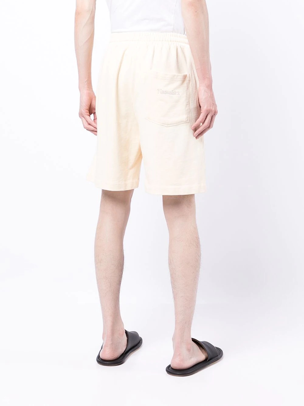 drawstring organic cotton track shorts - 4