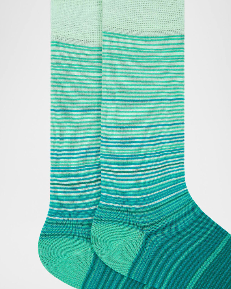 Paul Smith Men's Marcel Ombre Thin Stripe Cotton Crew Socks outlook