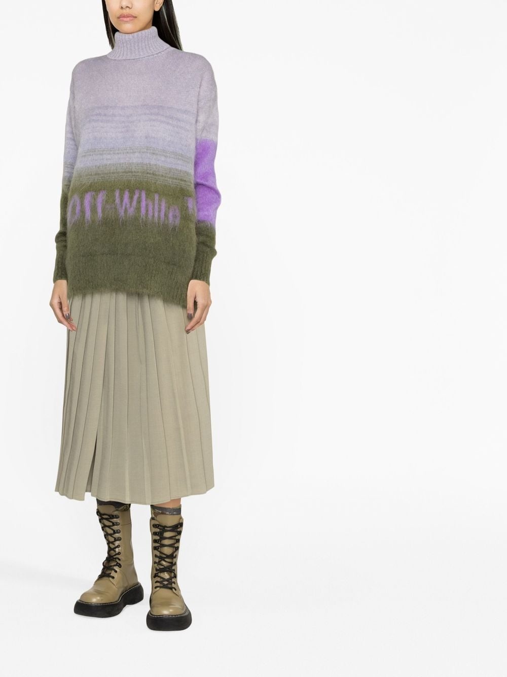 intarsia-knit logo roll-neck jumper - 2