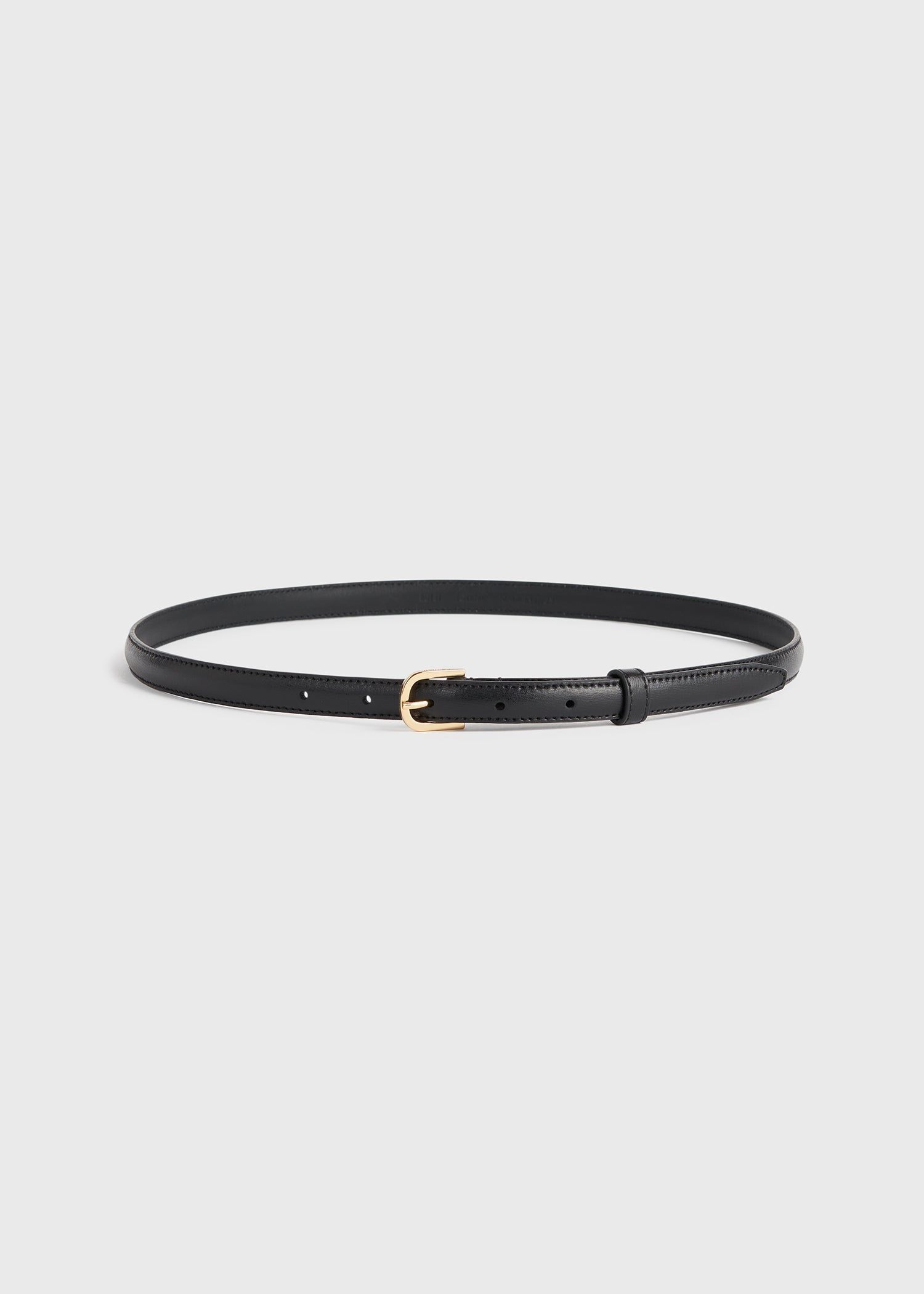 Thin leather trouser belt black - 3