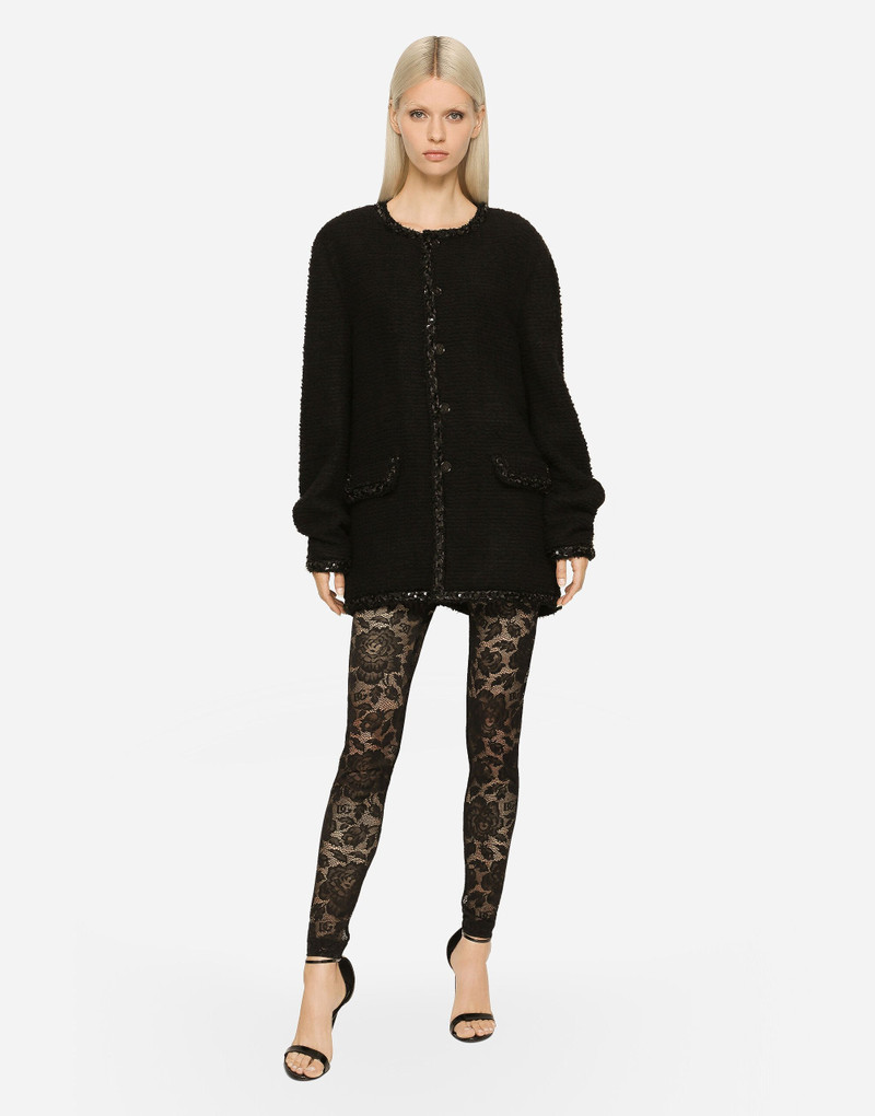 Dolce & Gabbana Floral lace-stitch leggings outlook