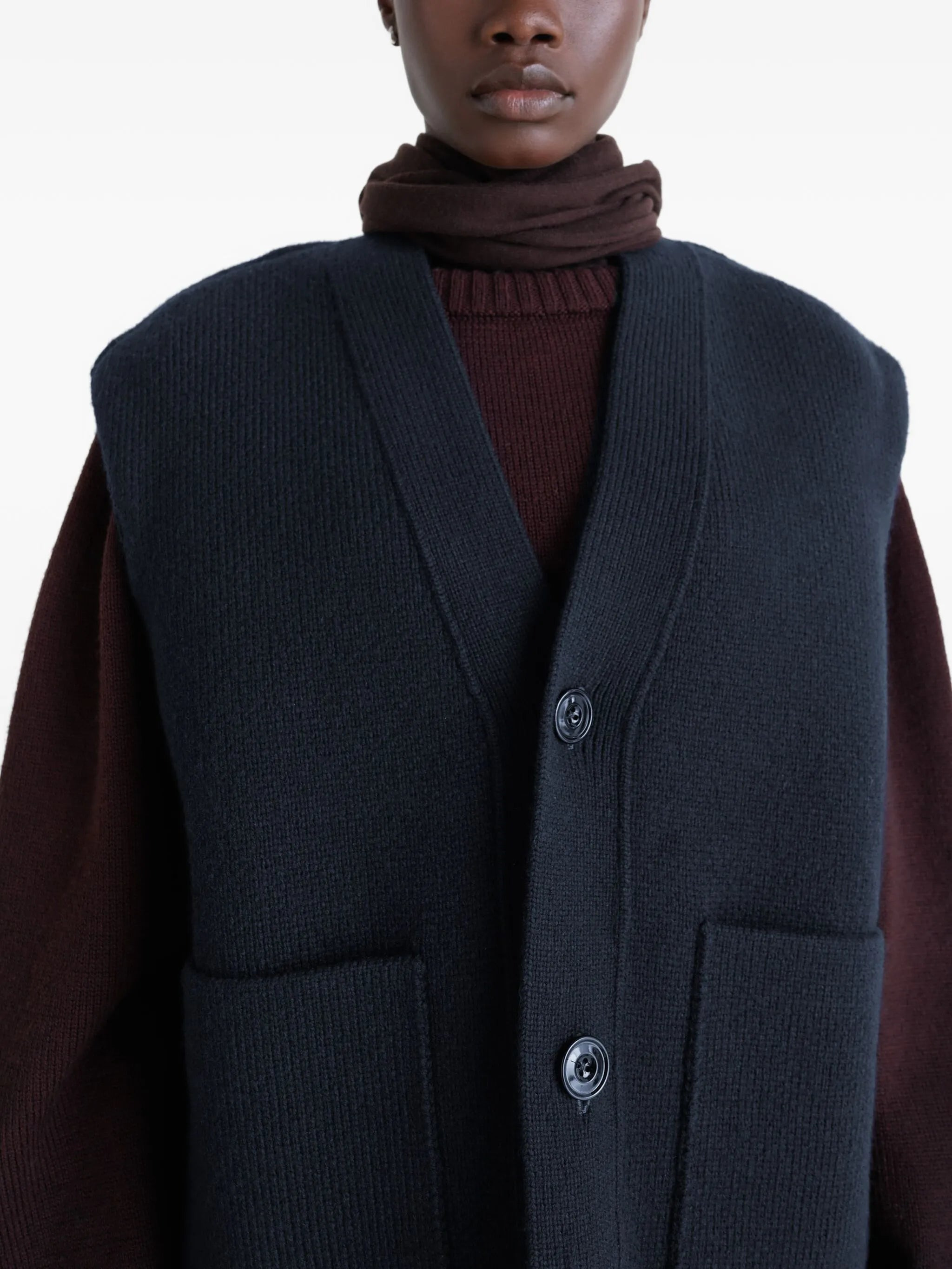 Lemaire Patch-pocket V-neck Cardigan - 3