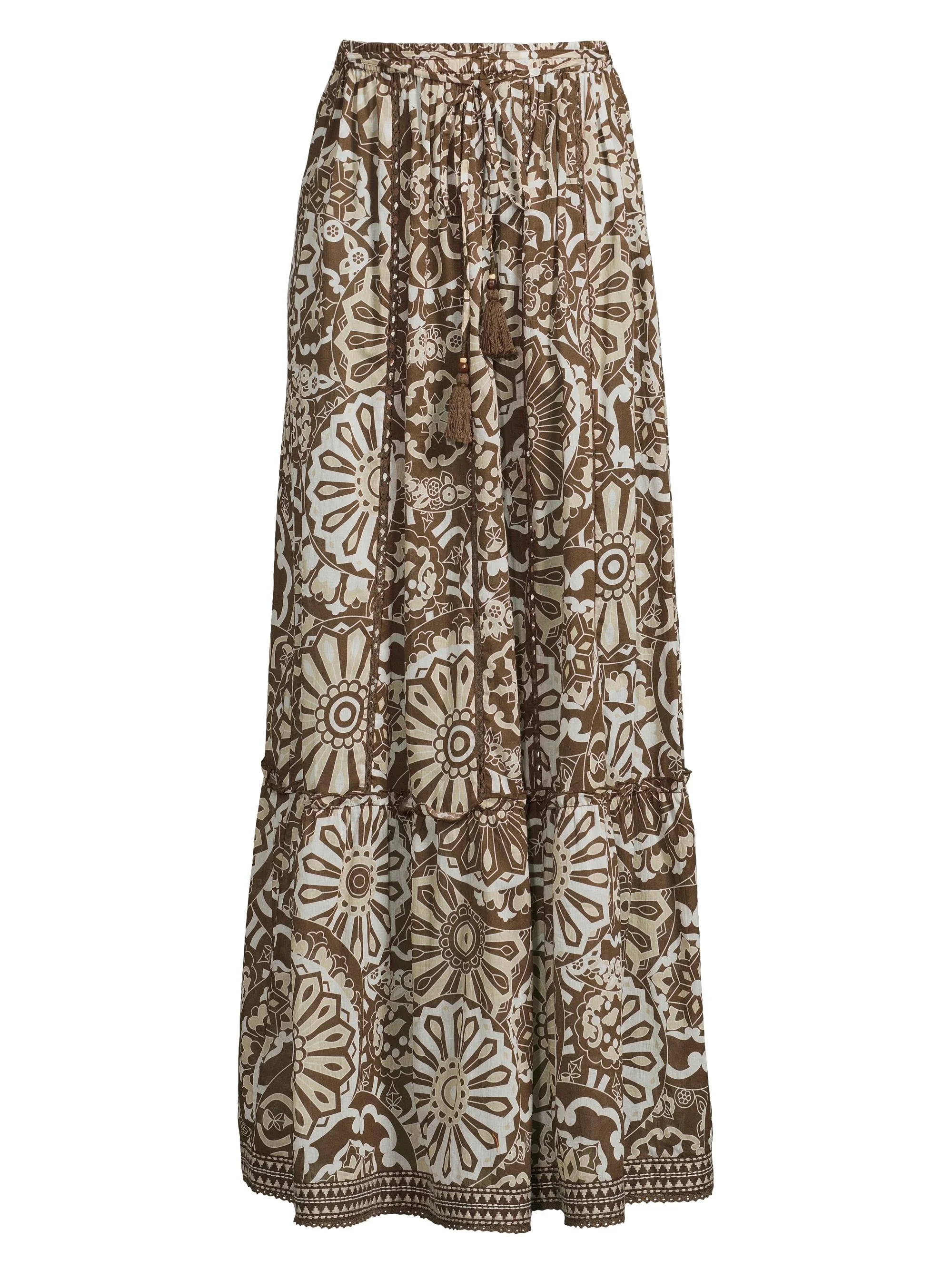 Women's Ariella Floral Cover-Up Maxi Skirt - Beach Brown Combo - 1