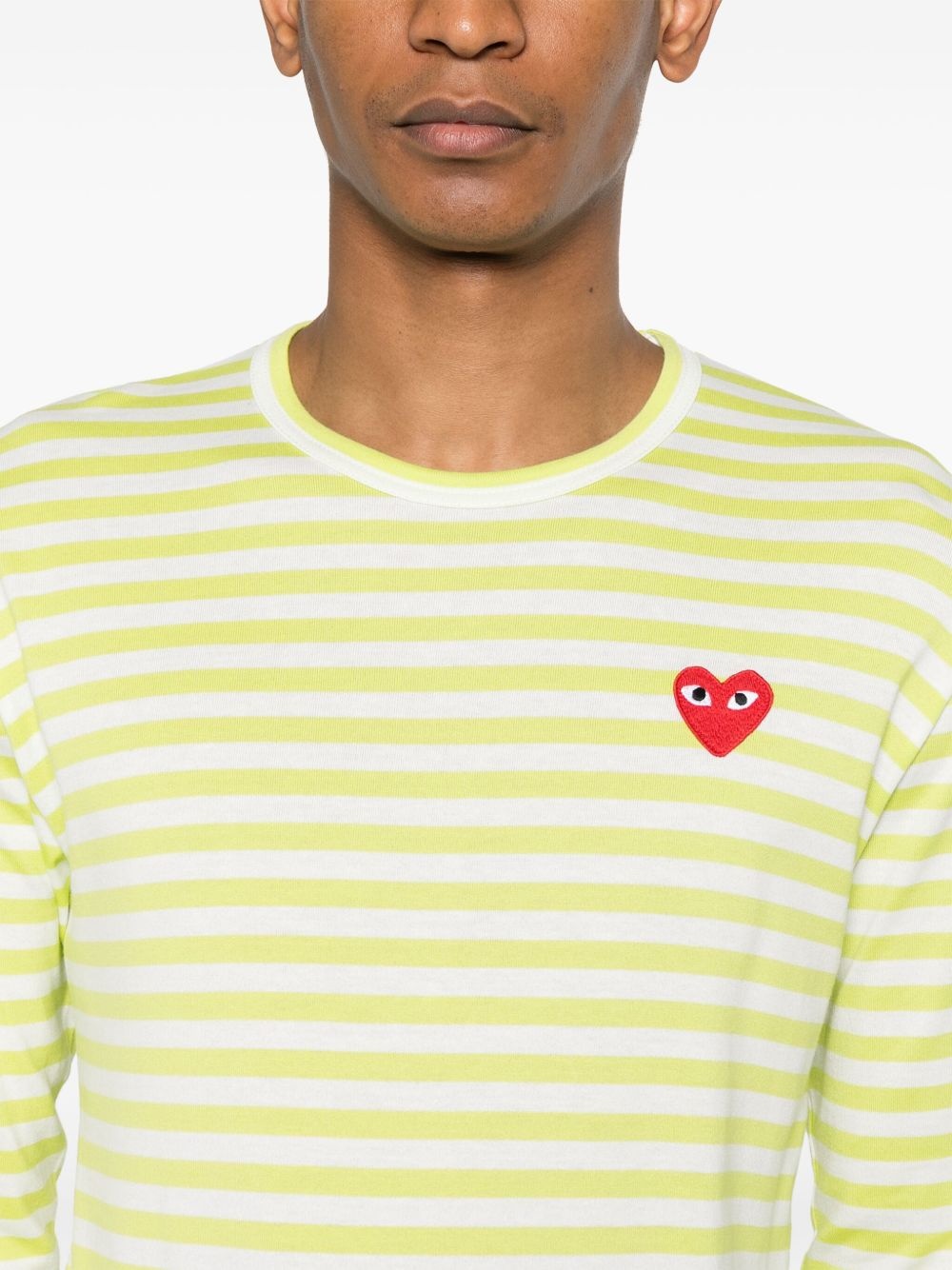 logo-appliqué striped cotton T-shirt - 5