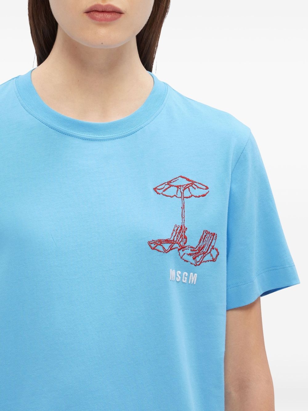 embroidered-motif T-shirt - 5