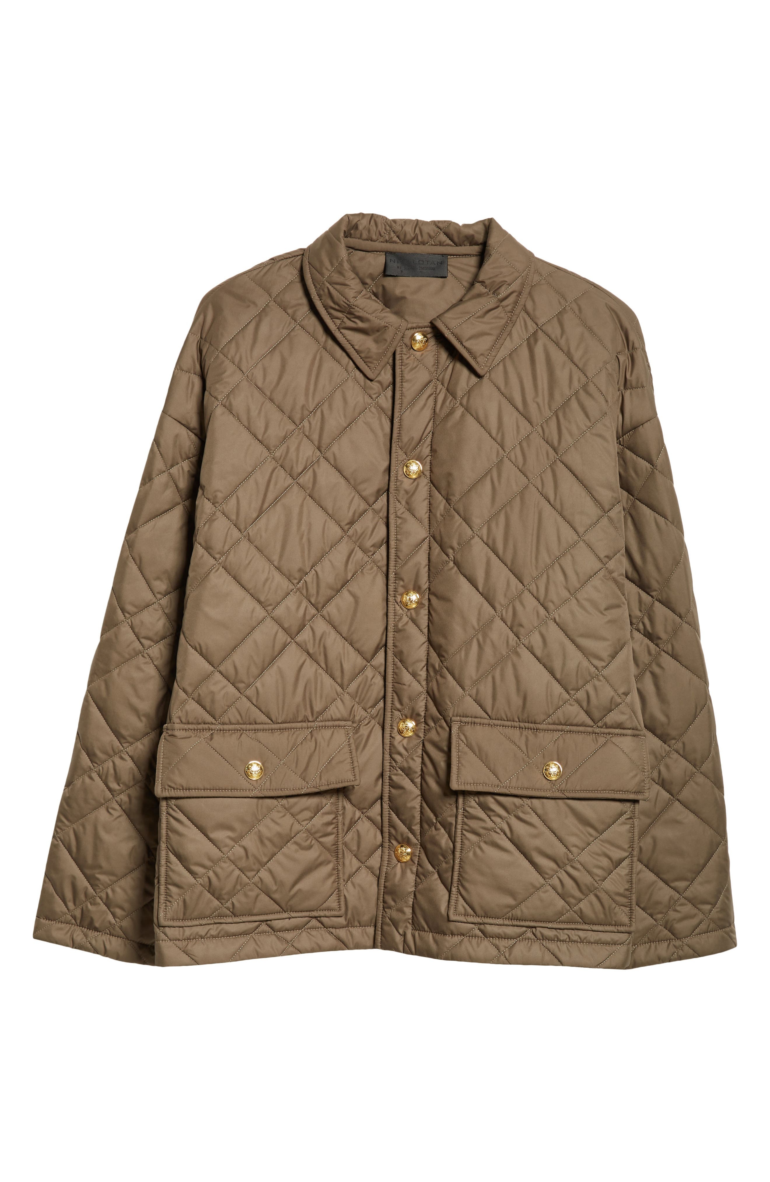 Nili Lotan Helah Quilted Jacket in Army Green at Nordstrom - 7