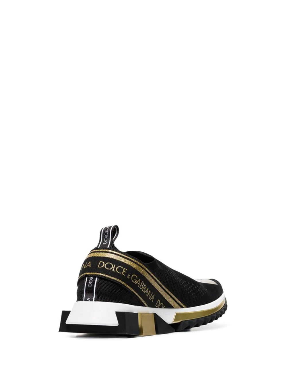 black and gold atletica stretch slip-on sneakers - 3