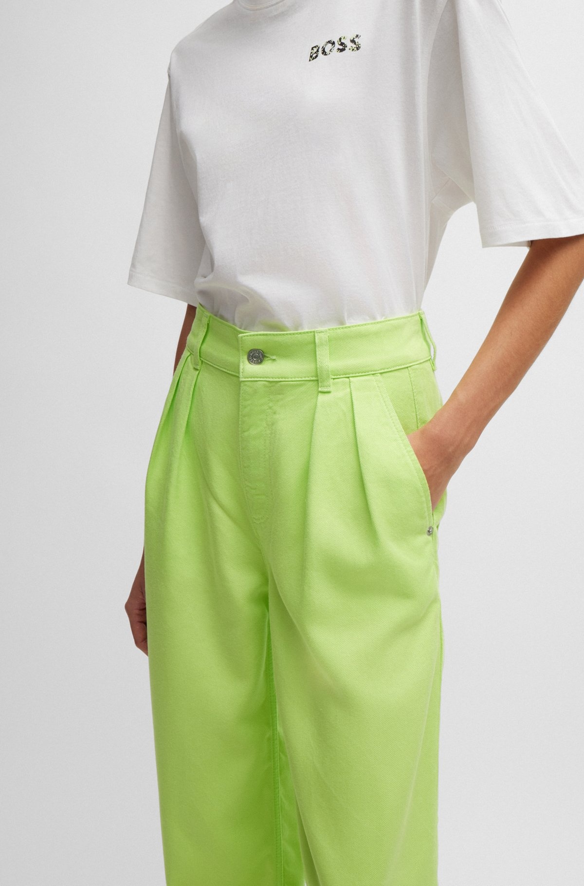 WIDE-LEG TROUSERS IN SOFT TWILL - 5