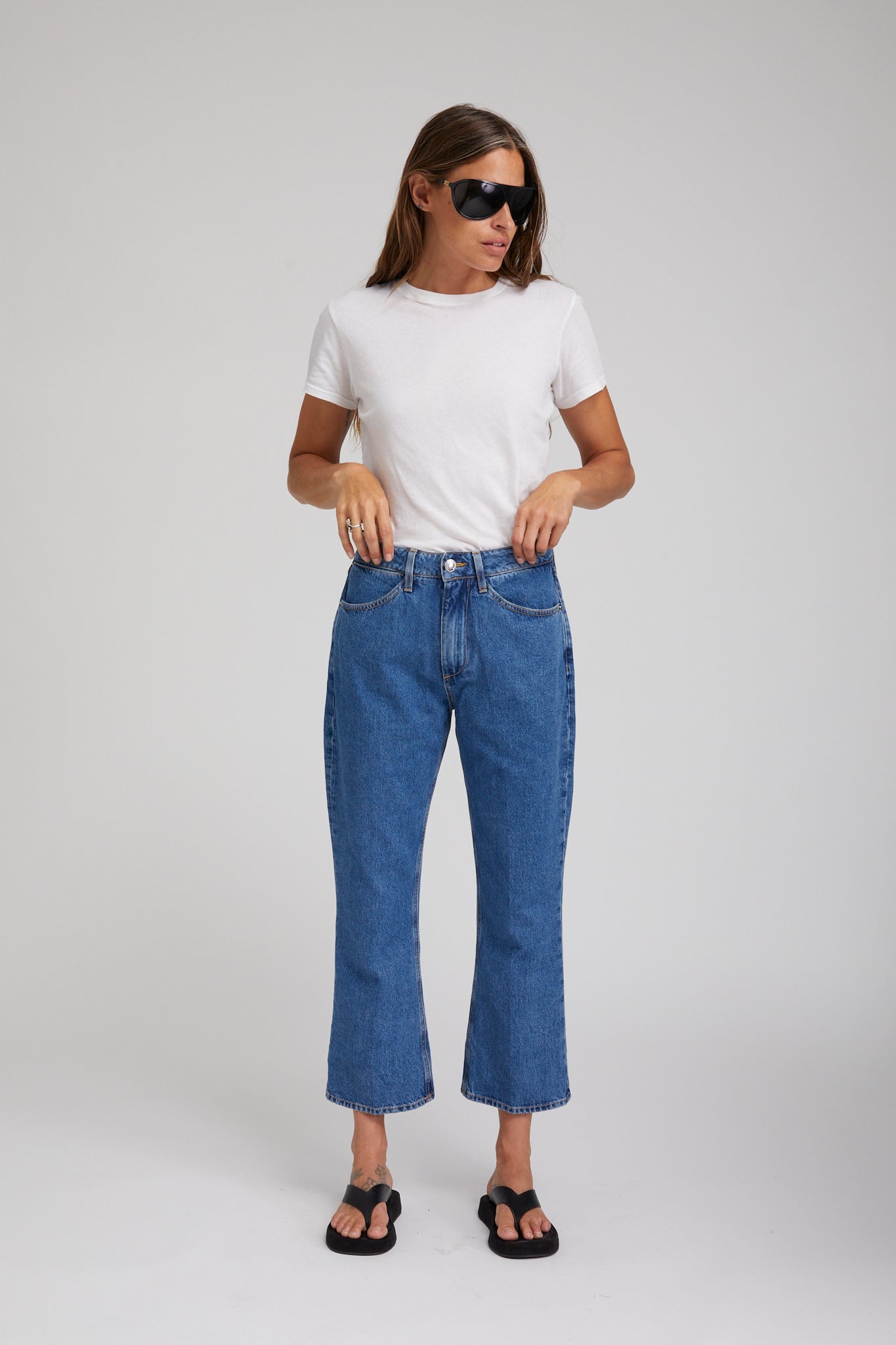GOODALL CROP FLARE DENIM PANTS - 3