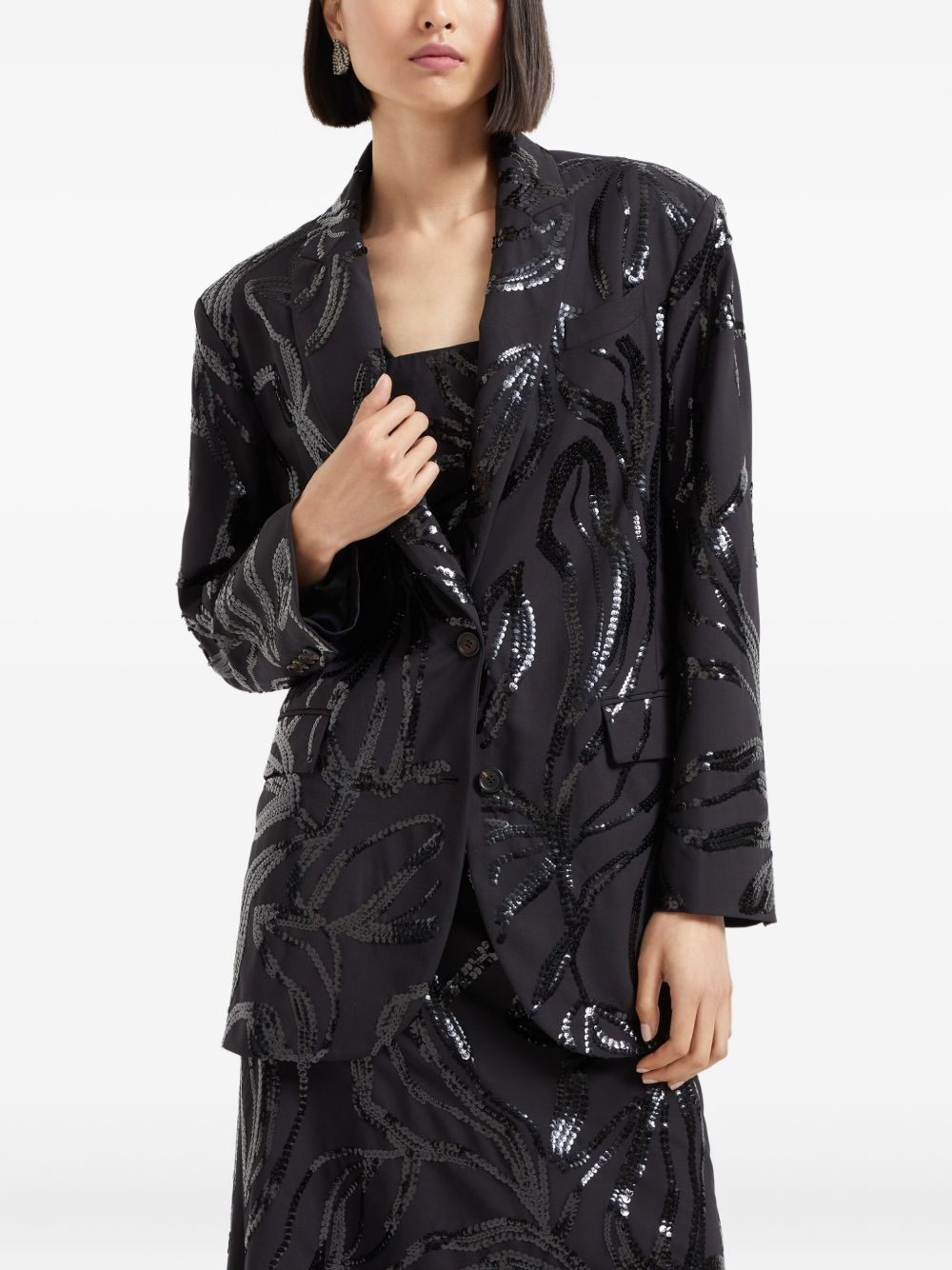 sequin floral blazer - 4