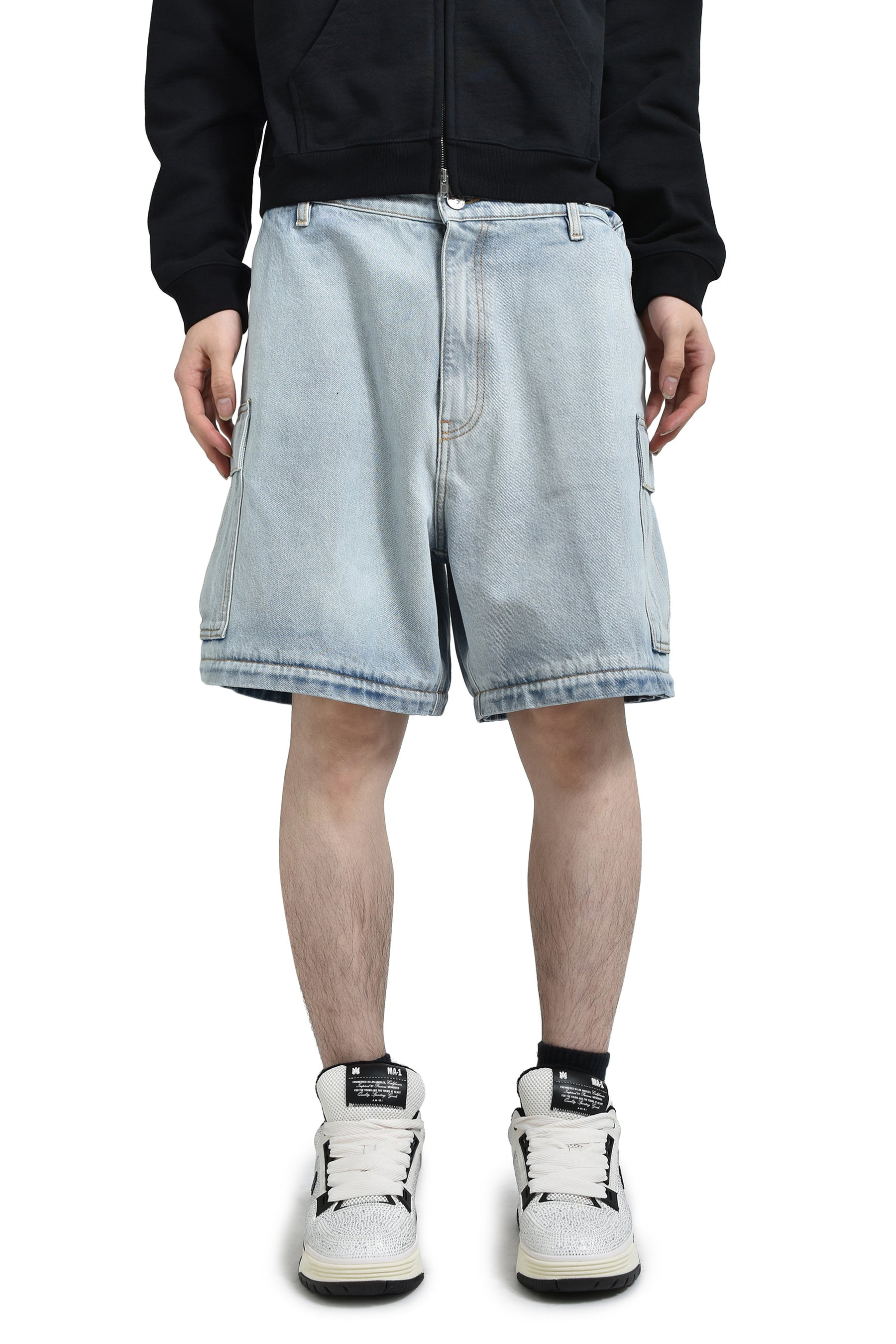 DECONSTRUCTED TRIPLE CARGO PANTS / L.BLU/MID BLU/BLK - 8