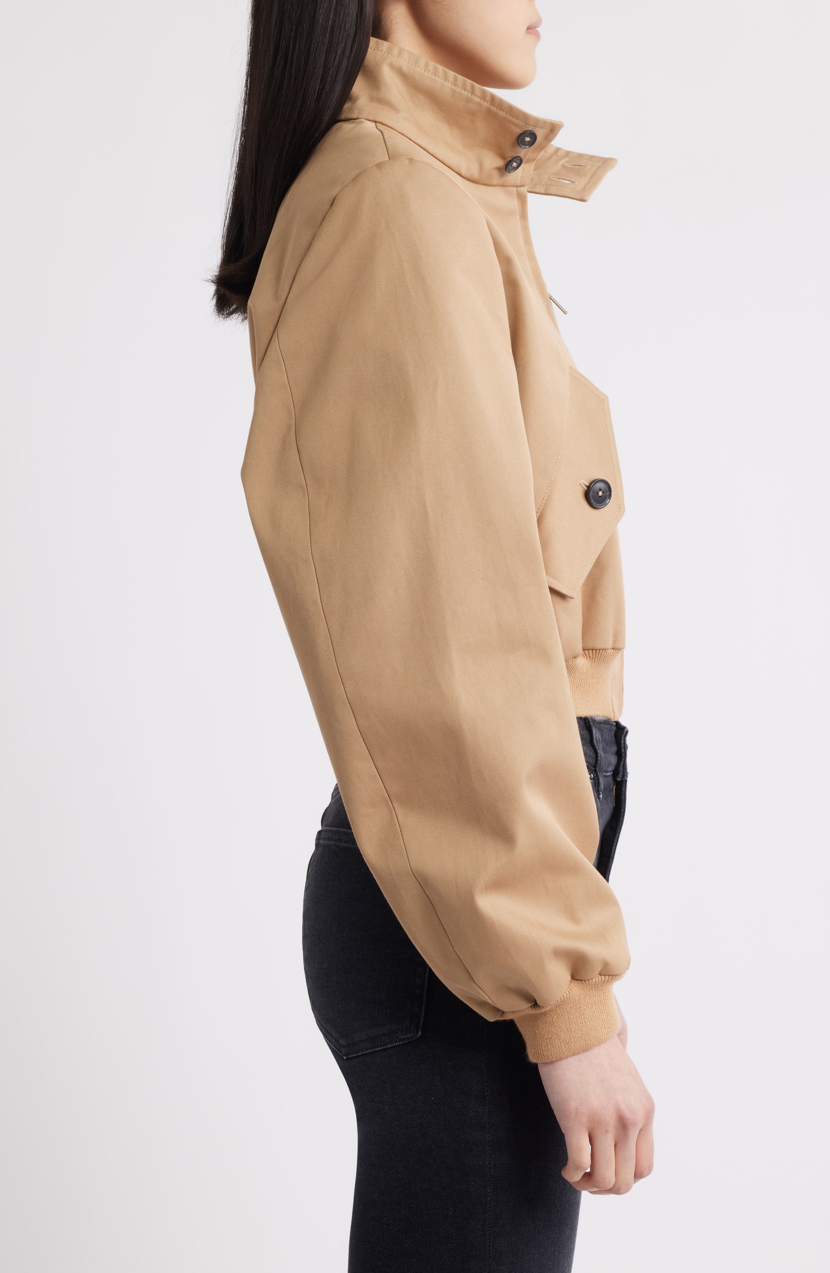 FRAME The Harrington Cotton Jacket in Camel at Nordstrom - 3