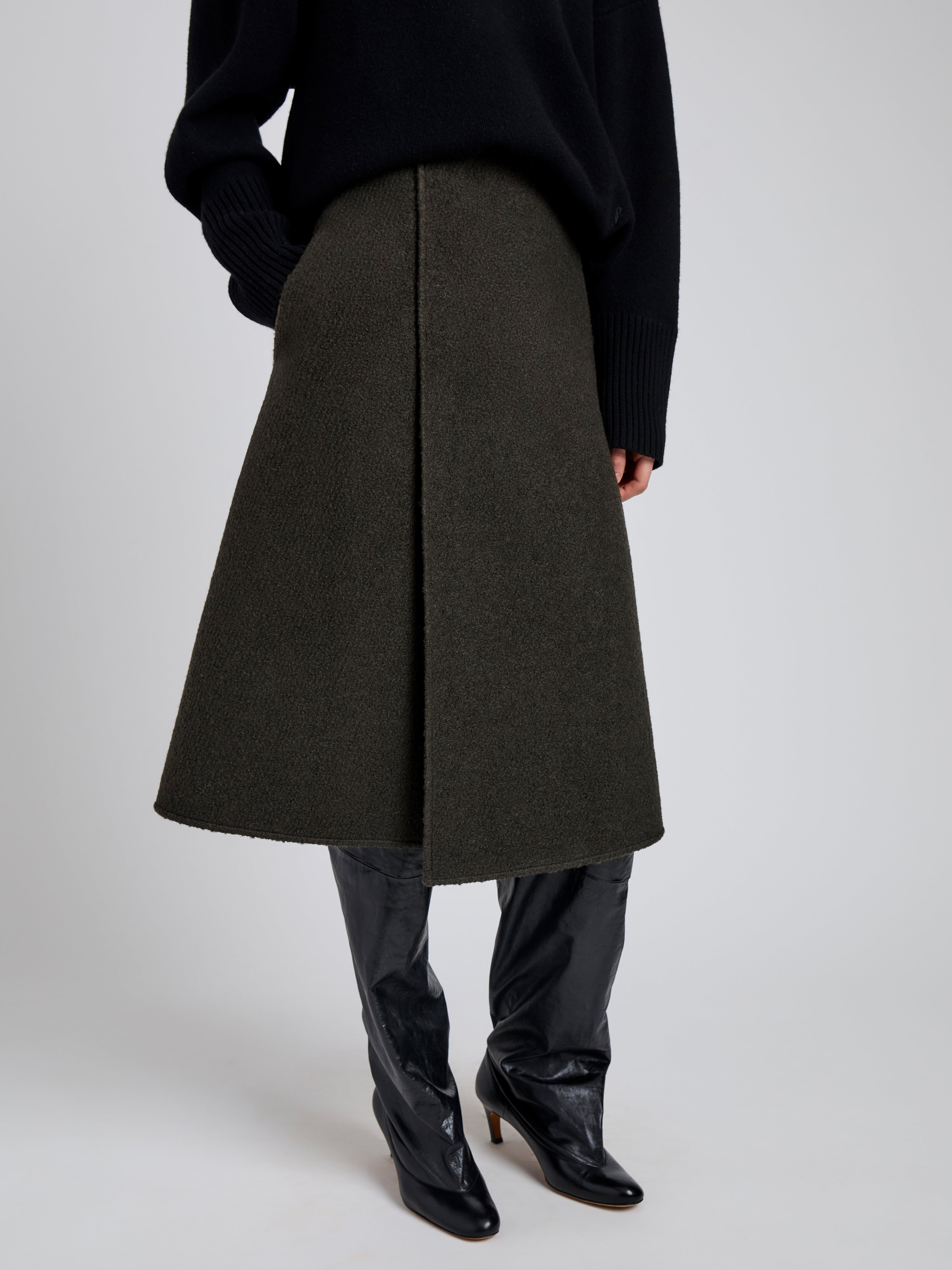 Bodhi Skirt in Boucle Twill Suiting - 5