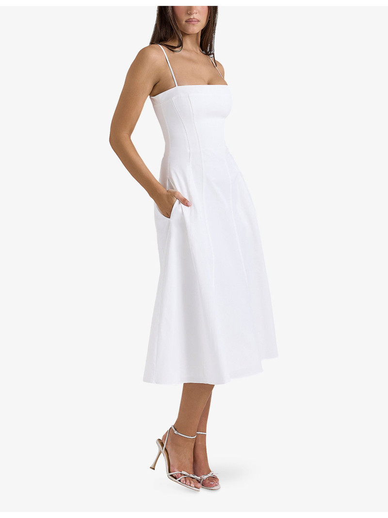 Dolly Square-Neck Stretch-Cotton Midi Dress 3