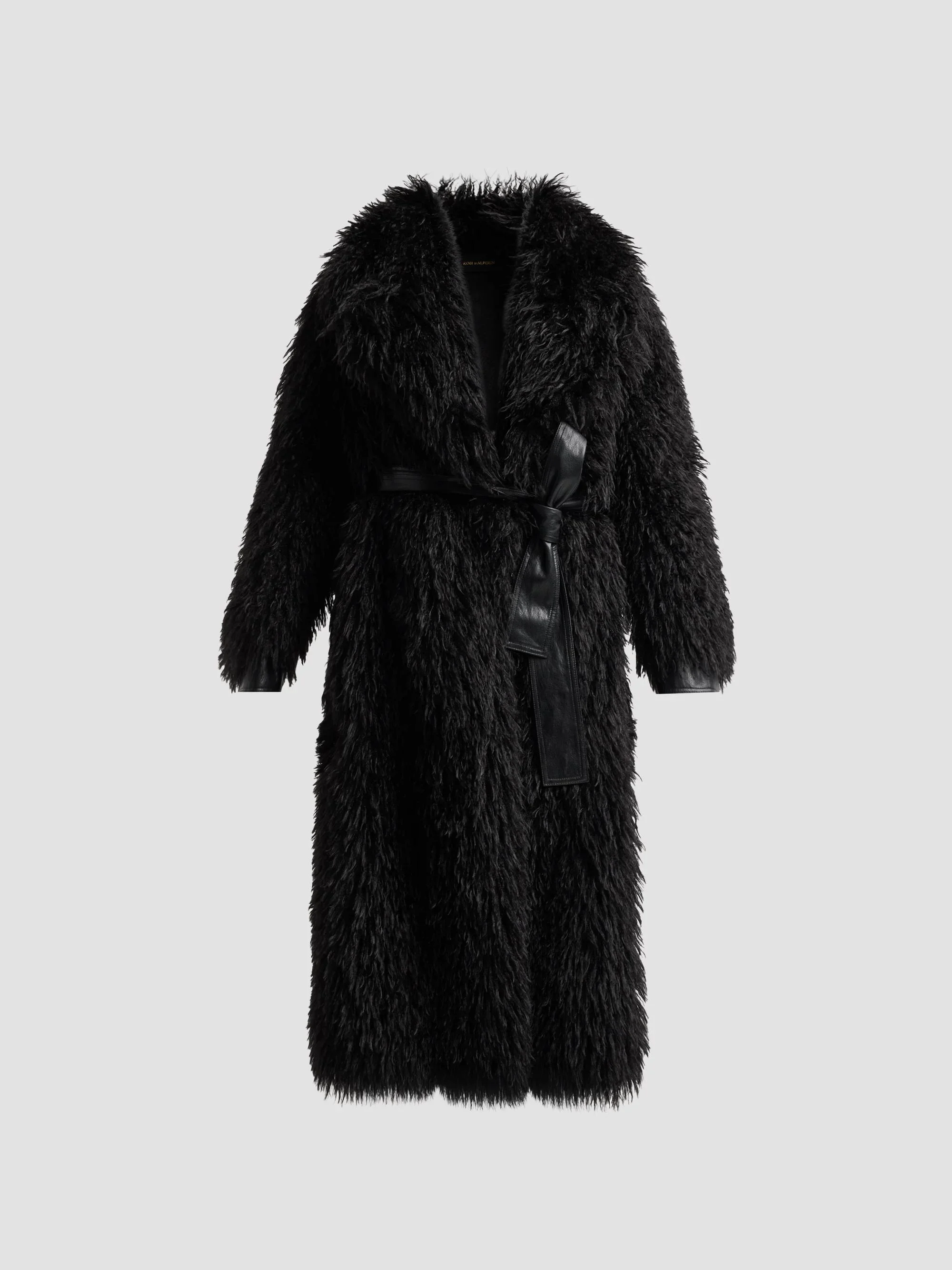 Women's Kallie Faux-Fur Belted Coat - Black - 1